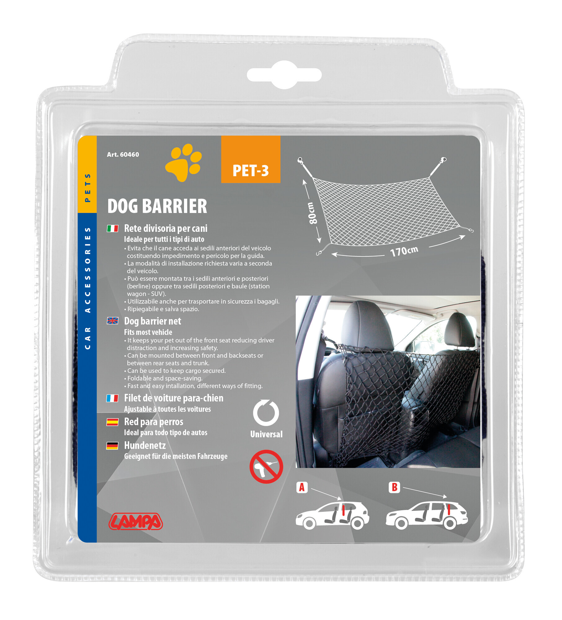 Pet-3, rete divisoria per cani - 170x80 cm - immagine 6