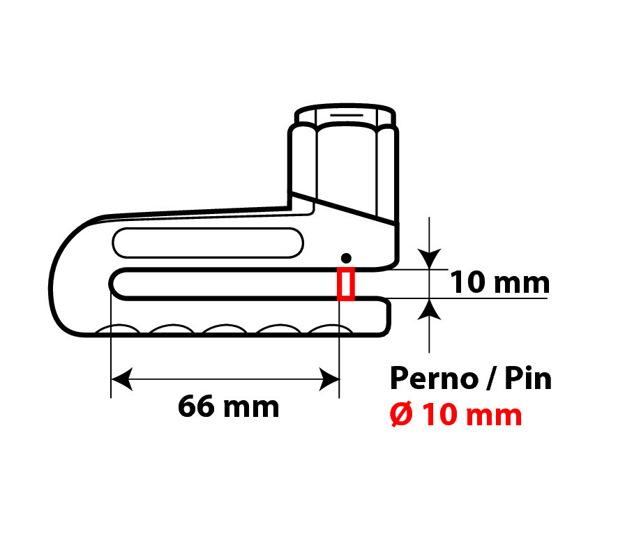 Lucchetto bloccadisco - Perno Ø 10 mm - immagine 3