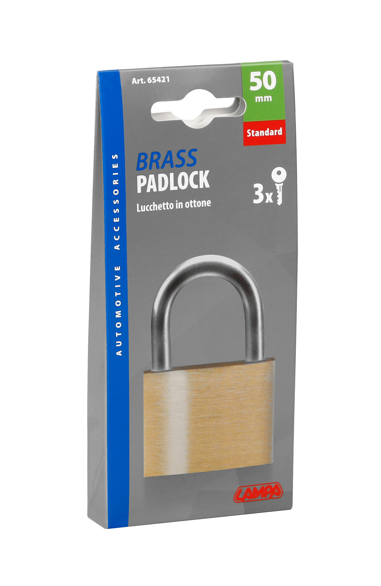 Standard, lucchetto in ottone - 50 mm - immagine 3