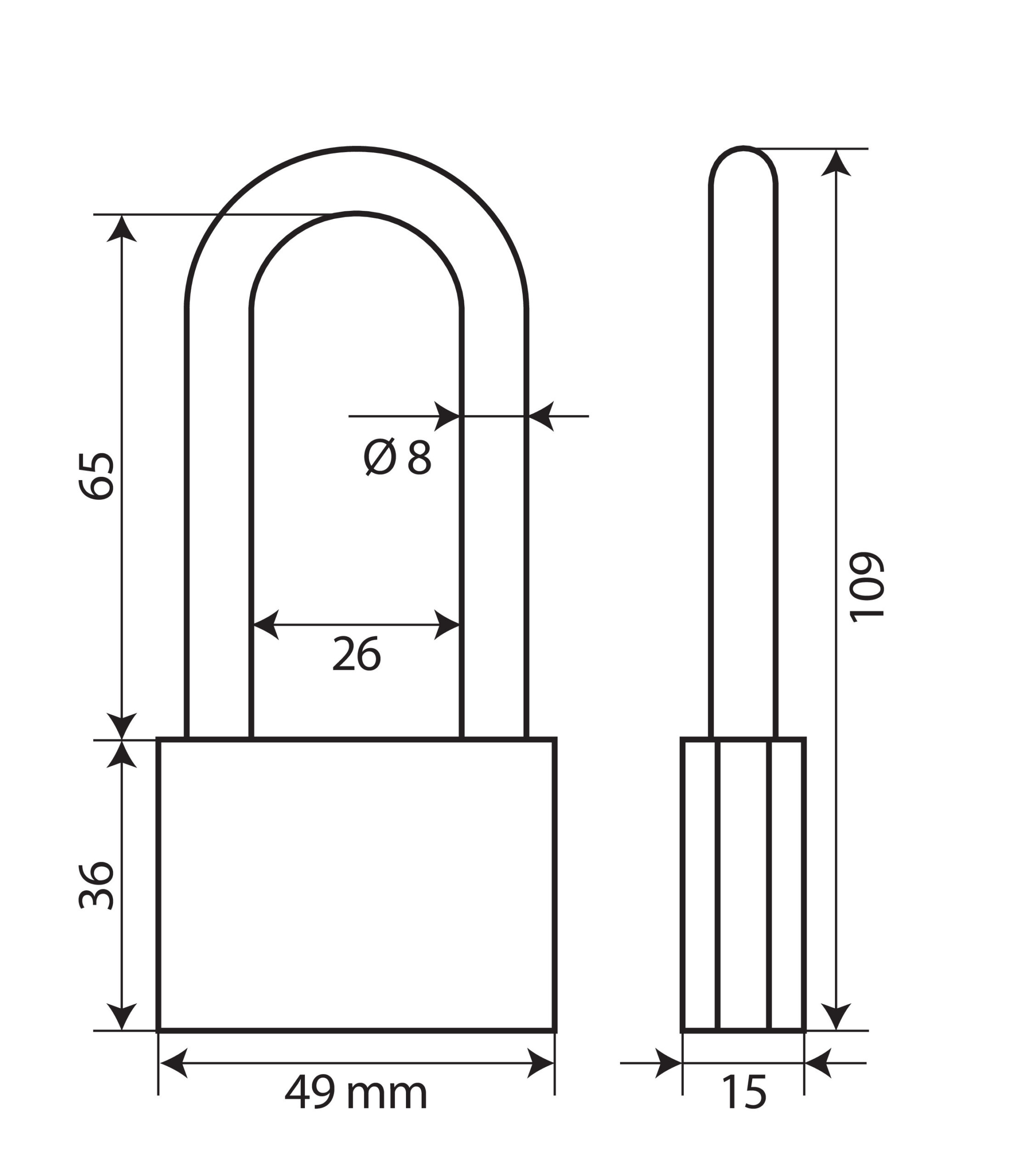 Standard, lucchetto in ottone - 50 mm XL - immagine 2