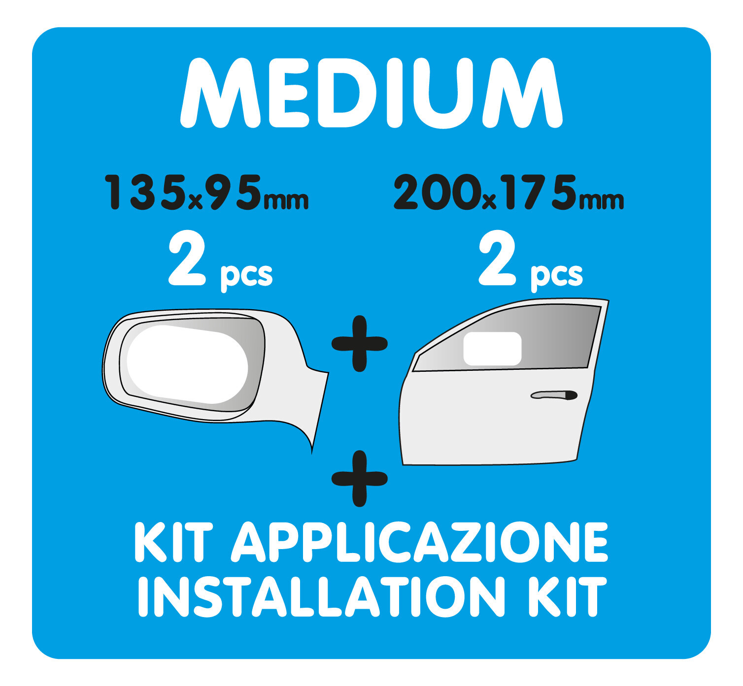 Clear-View, set 4 pellicole adesive con nano-tecnologia idrofobica - M - 135x95 mm - immagine 3