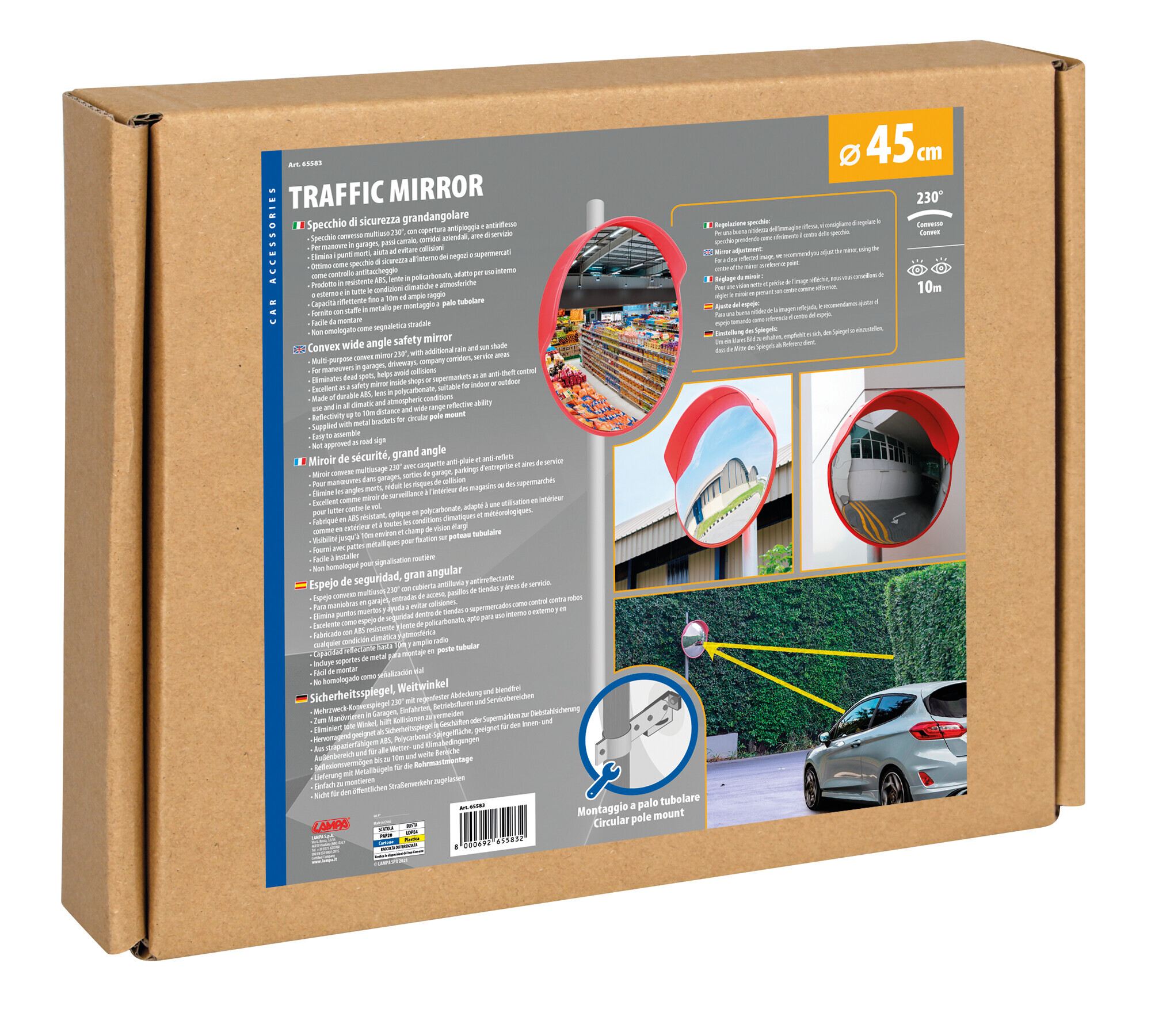 Traffic Mirror, specchio di sicurezza, grandangolare 230° - Ø 45 cm - immagine 4
