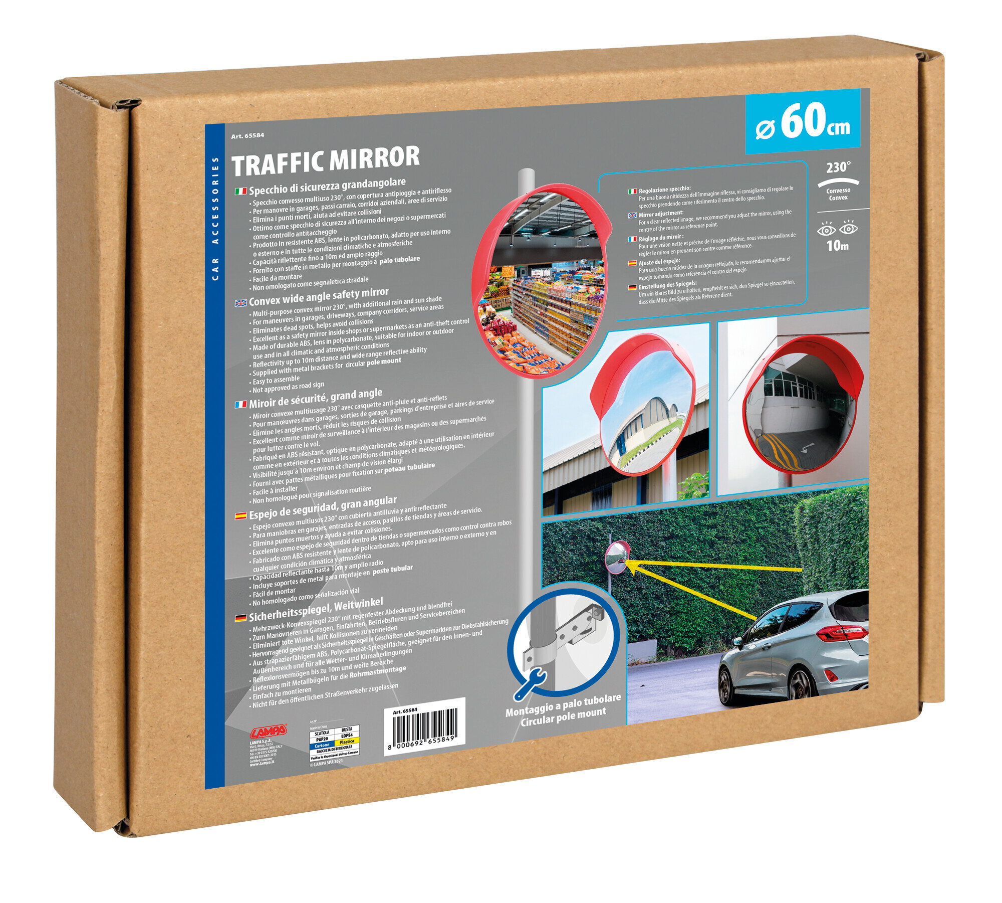 Traffic Mirror, specchio di sicurezza, grandangolare 230° - Ø 60 cm - immagine 4