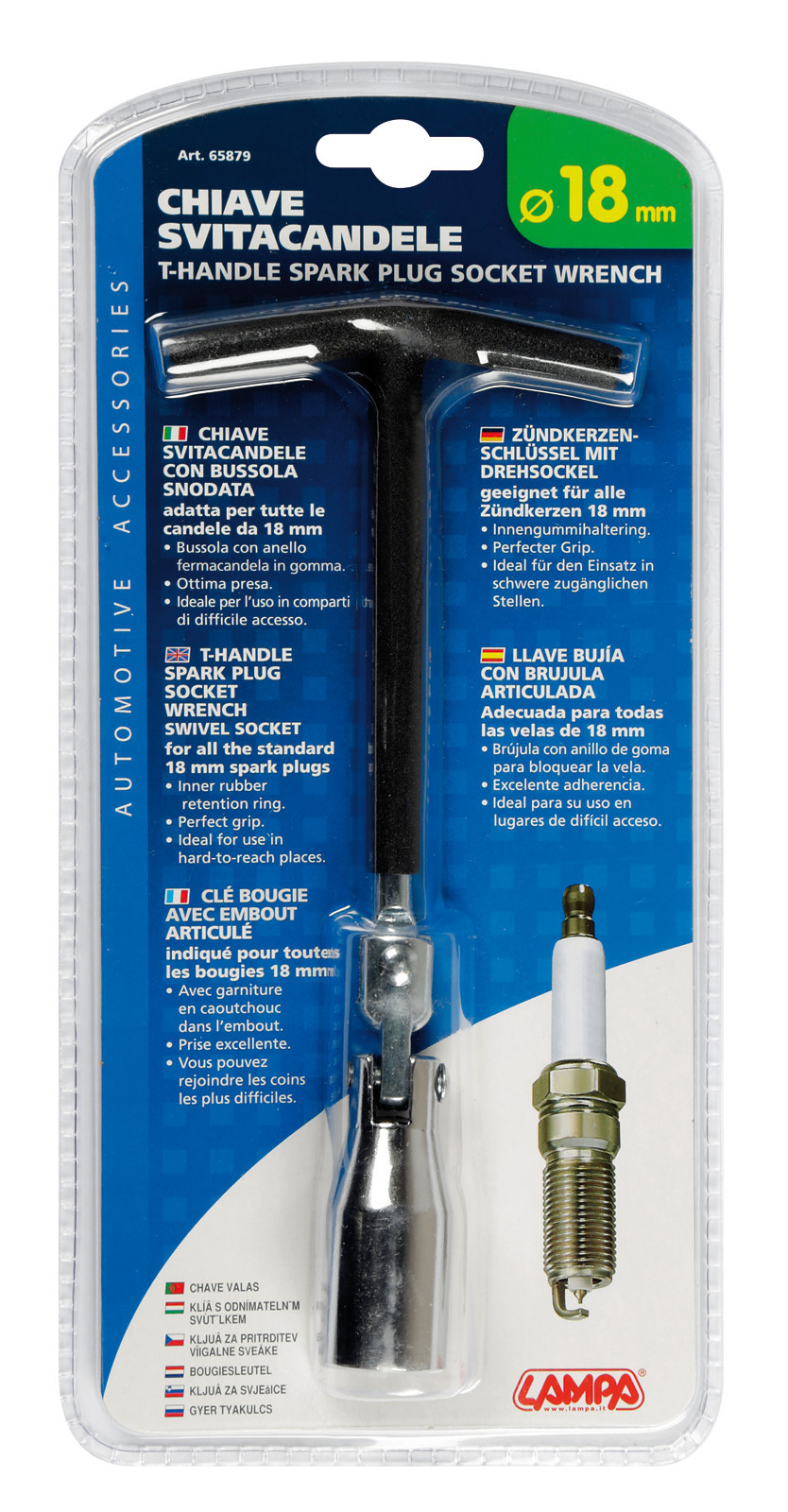 Chiave svitacandele snodabile - 18 mm - immagine 2