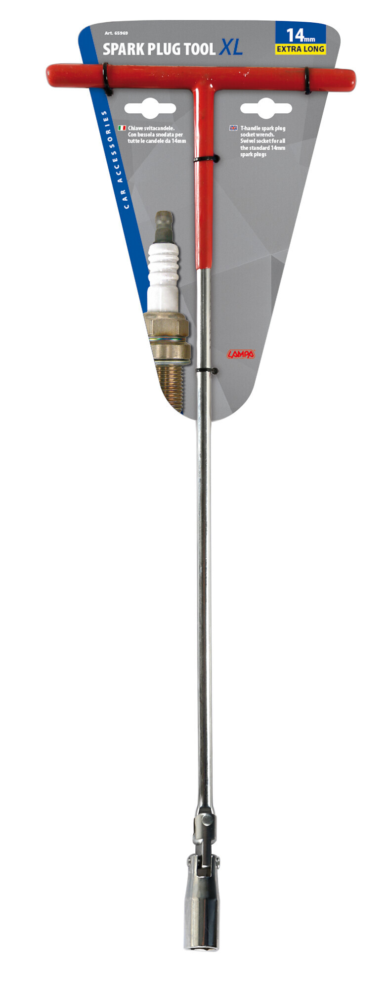Chiave svitacandele snodabile manico lungo - 14 mm - immagine 2