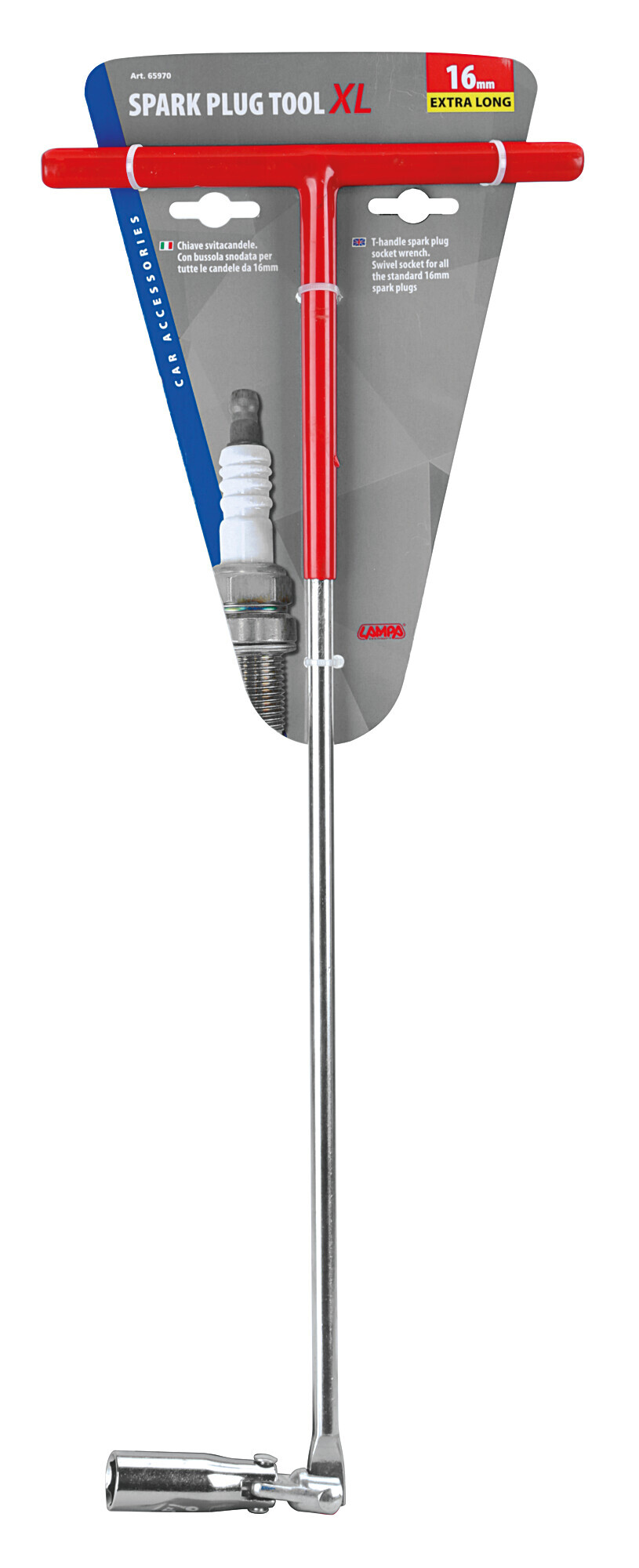 Chiave svitacandele snodabile manico lungo - 16 mm - immagine 2