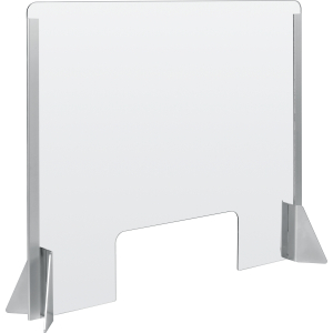 Schermo protettivo parafiato con feritoia per banconi e scrivanie - 660x560 mm