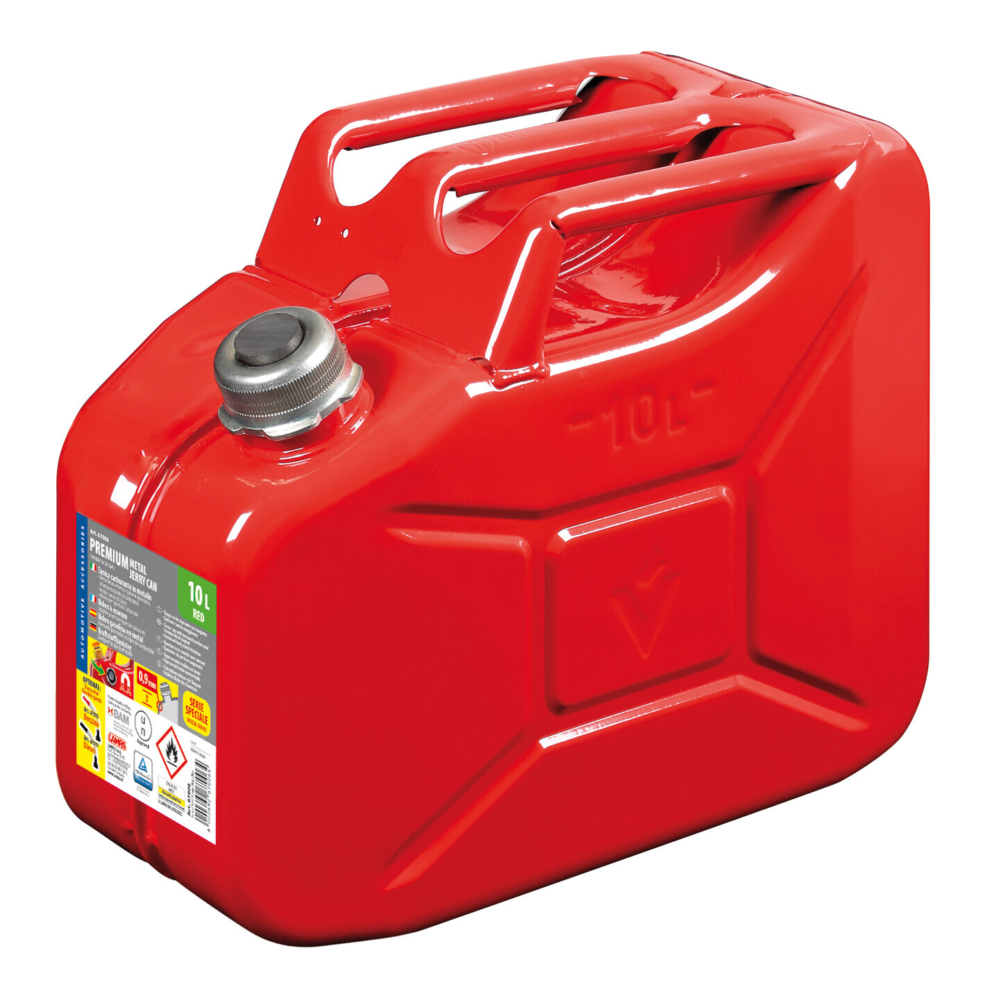 Premium, tanica carburante in metallo - 10 L - Rosso