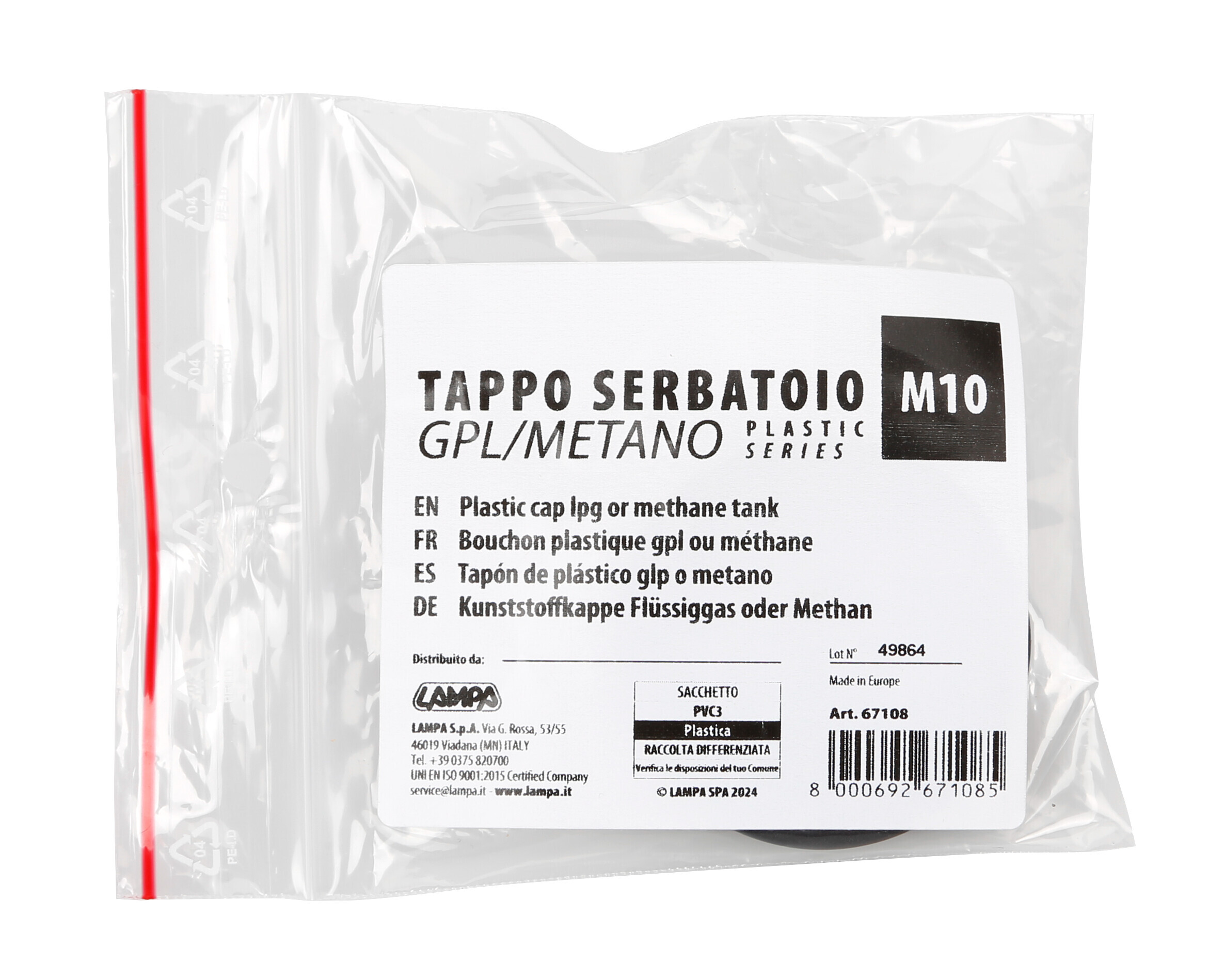 Tappo in plastica per GPL o gas - M10 - immagine 4