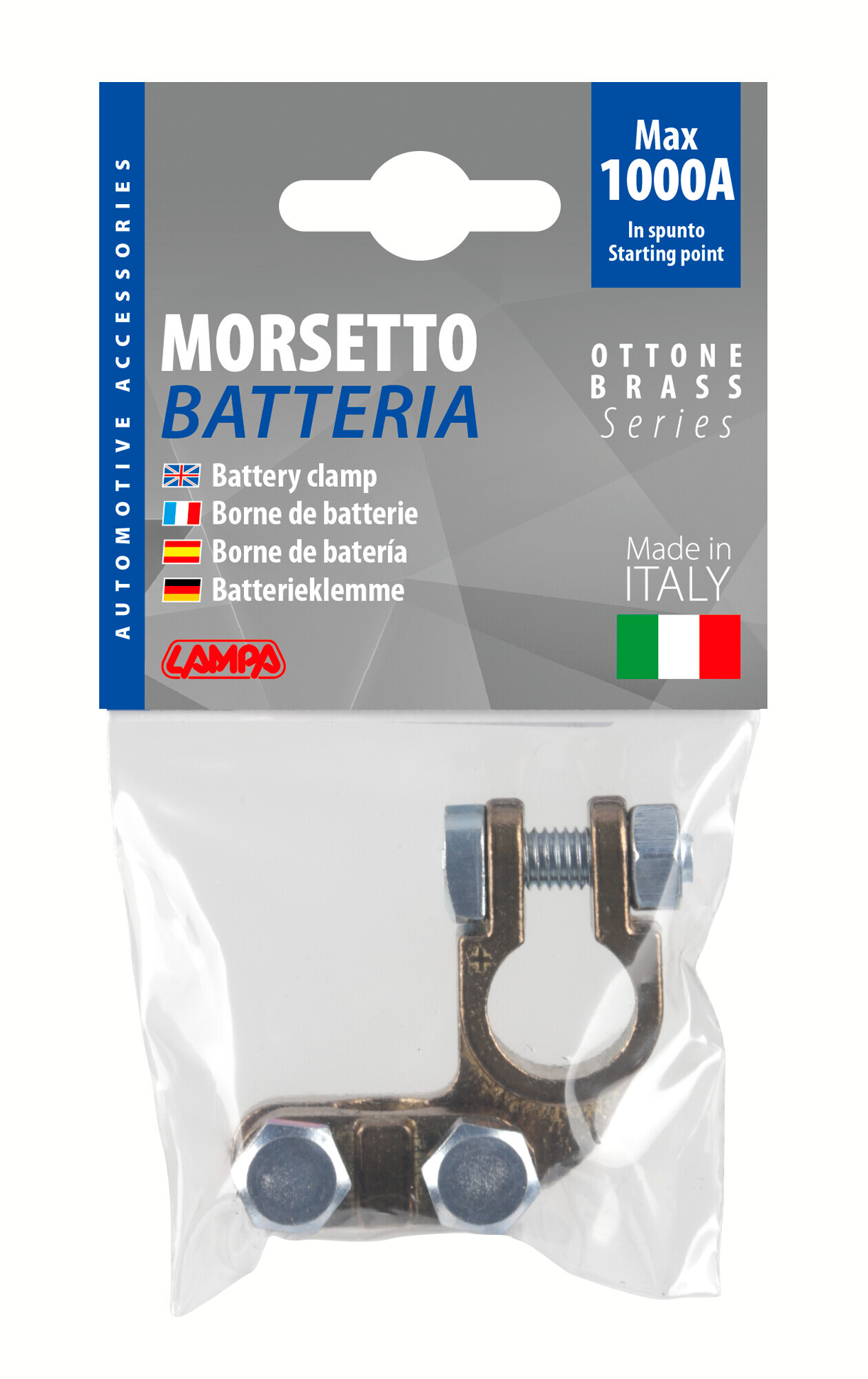 Morsetto batteria pesante; fissaggio cavo a piastrina - max cavo Ø 70 mm² - Polo positivo - immagine 2
