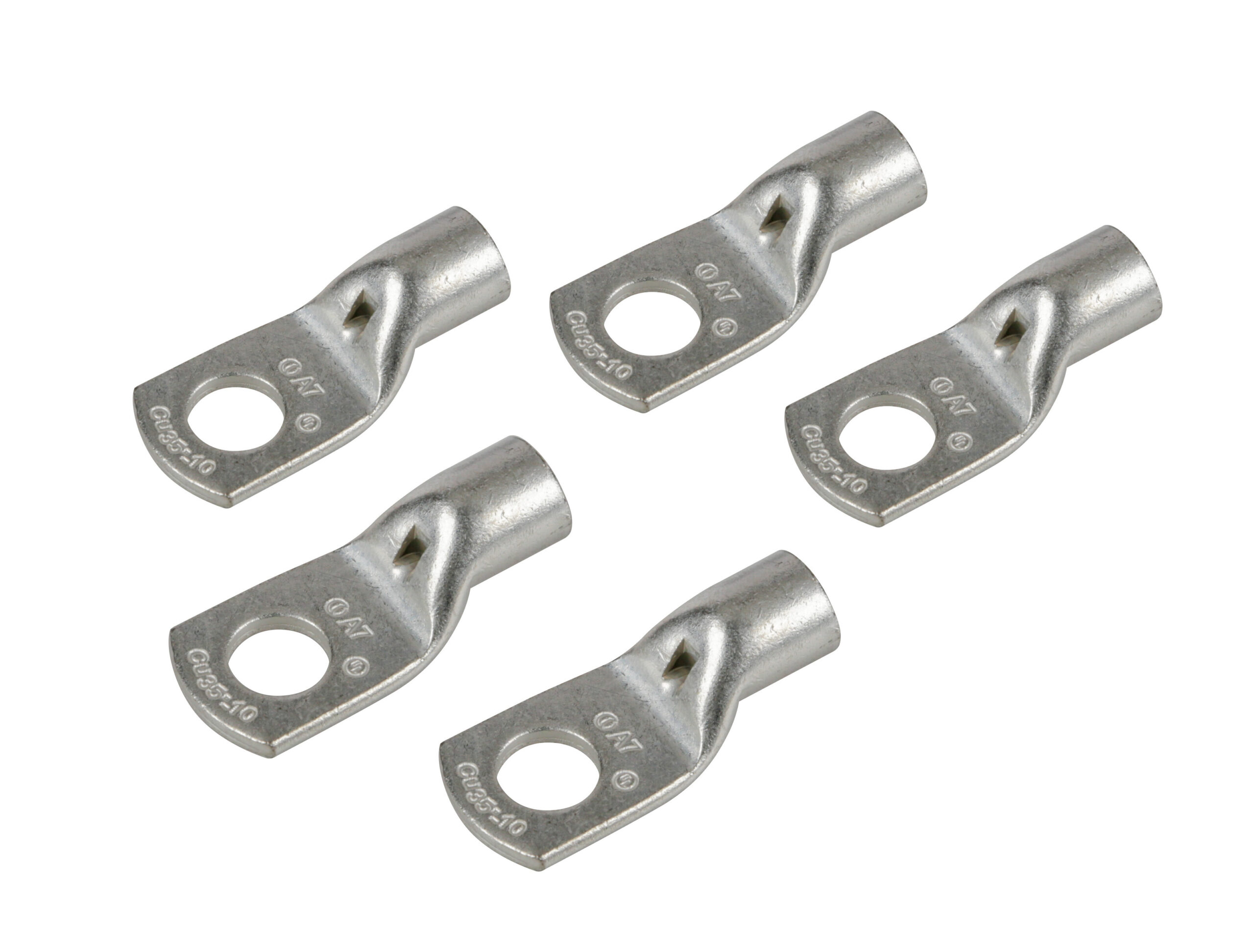 Set 5 pz capicorda da graffare in rame stagnato - sezione 35 mm² - foro 10 mm