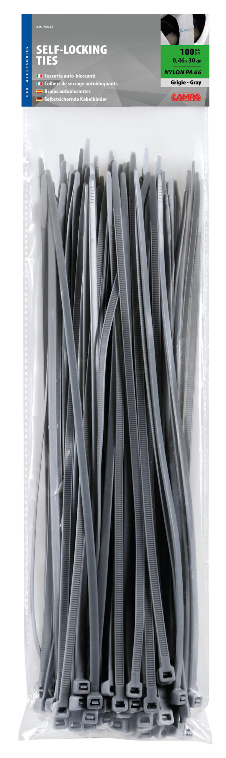 Fascette fermacavo 100 pz - 30 cm - Grigio - immagine 2