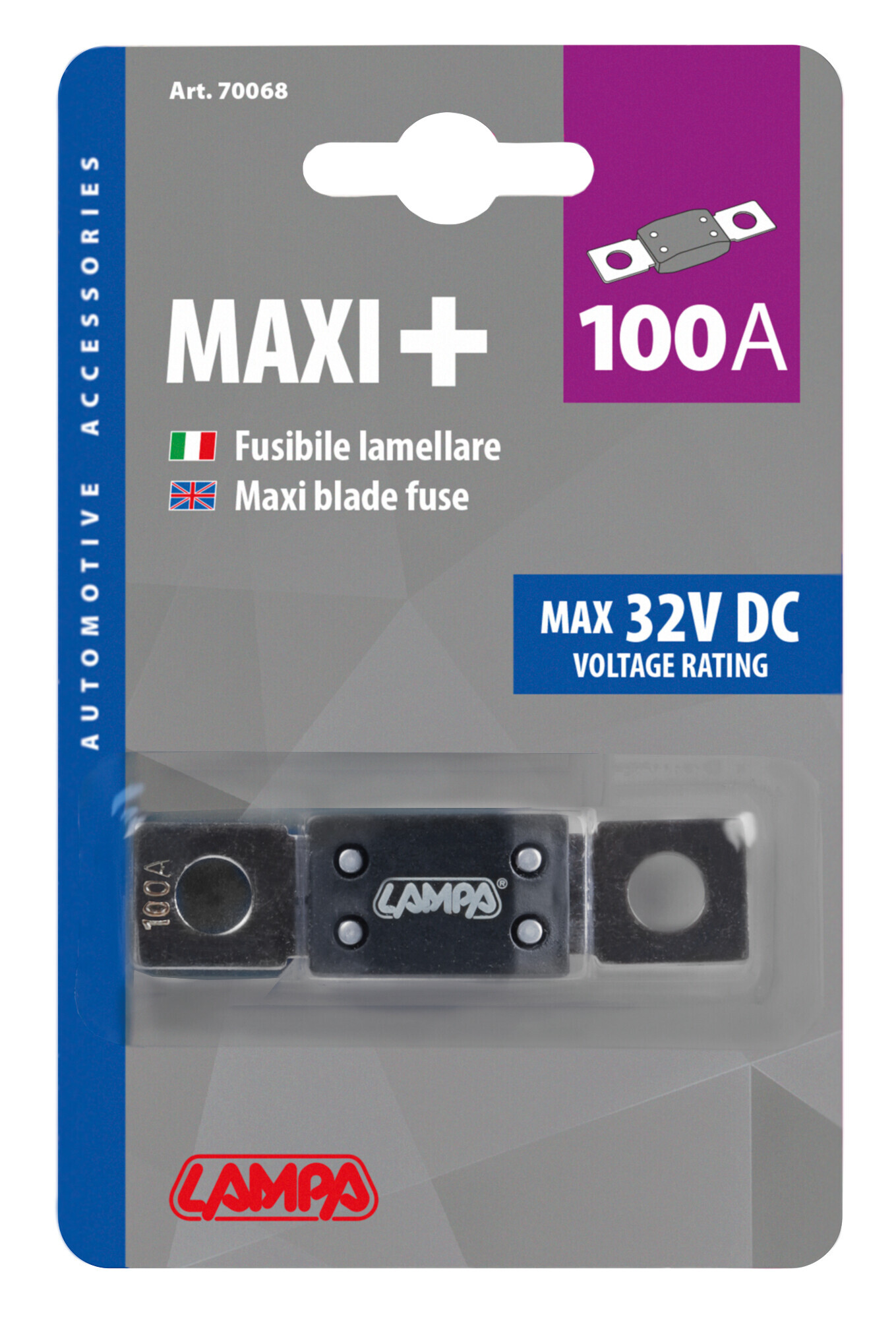 Maxi+, fusibile lamellare tipo ANL 12/32V - 100A - immagine 3