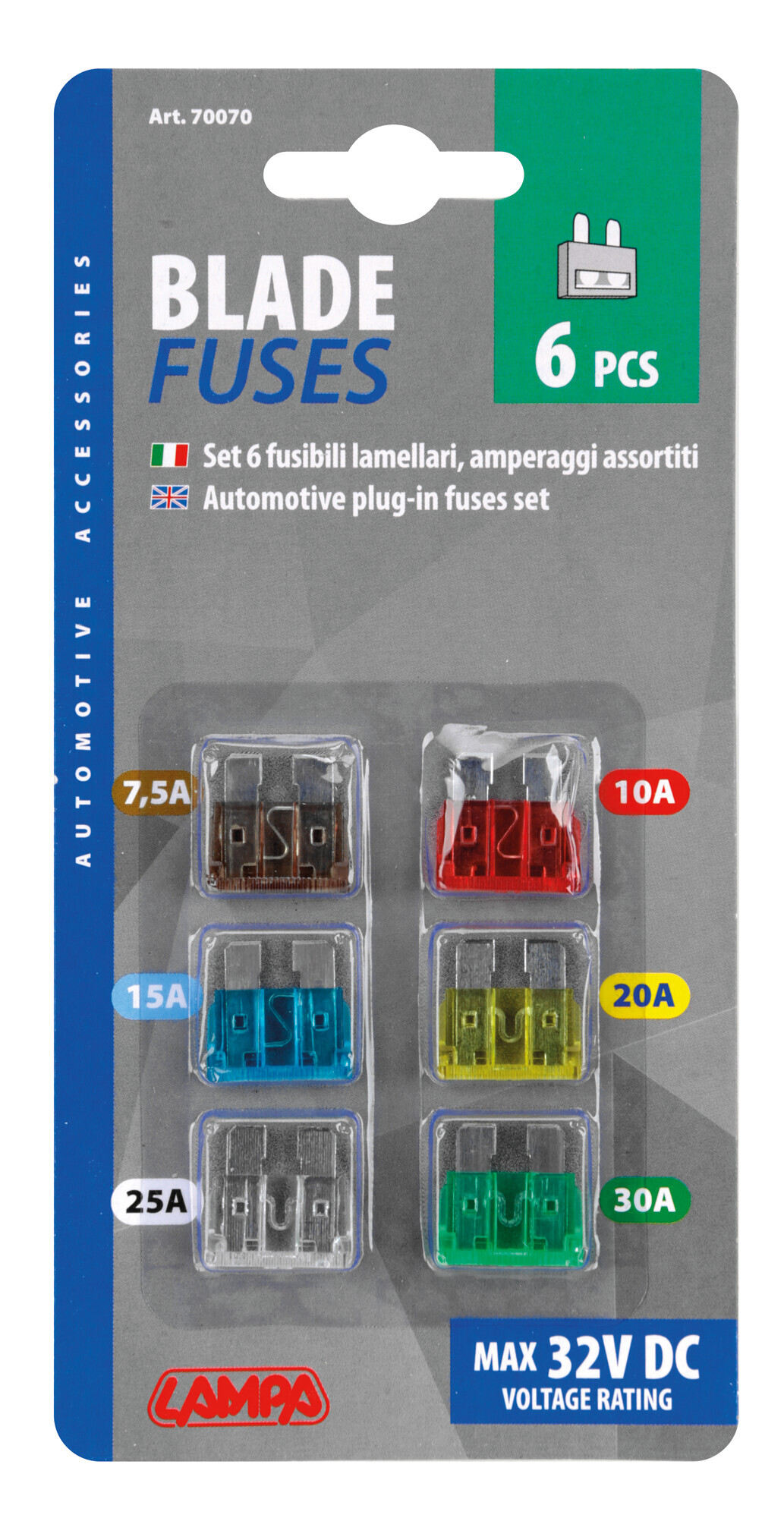 Set 6 fusibili lamellari assortiti, 12/32V - immagine 3