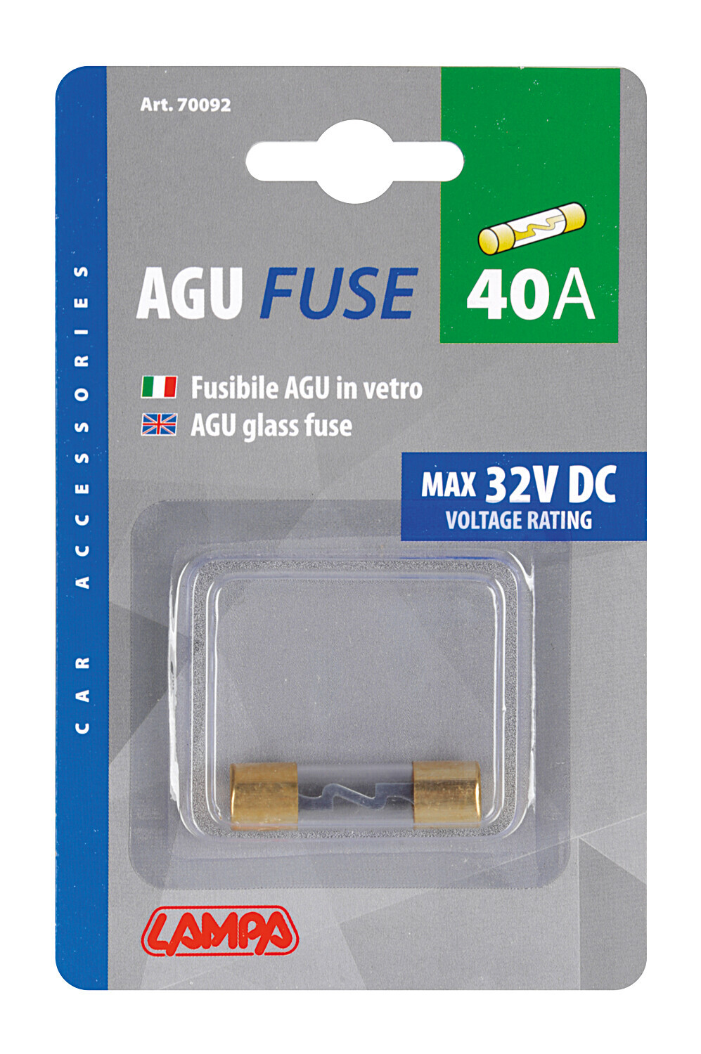 Fusibile AGU in vetro, 12/32V - 40A - immagine 2