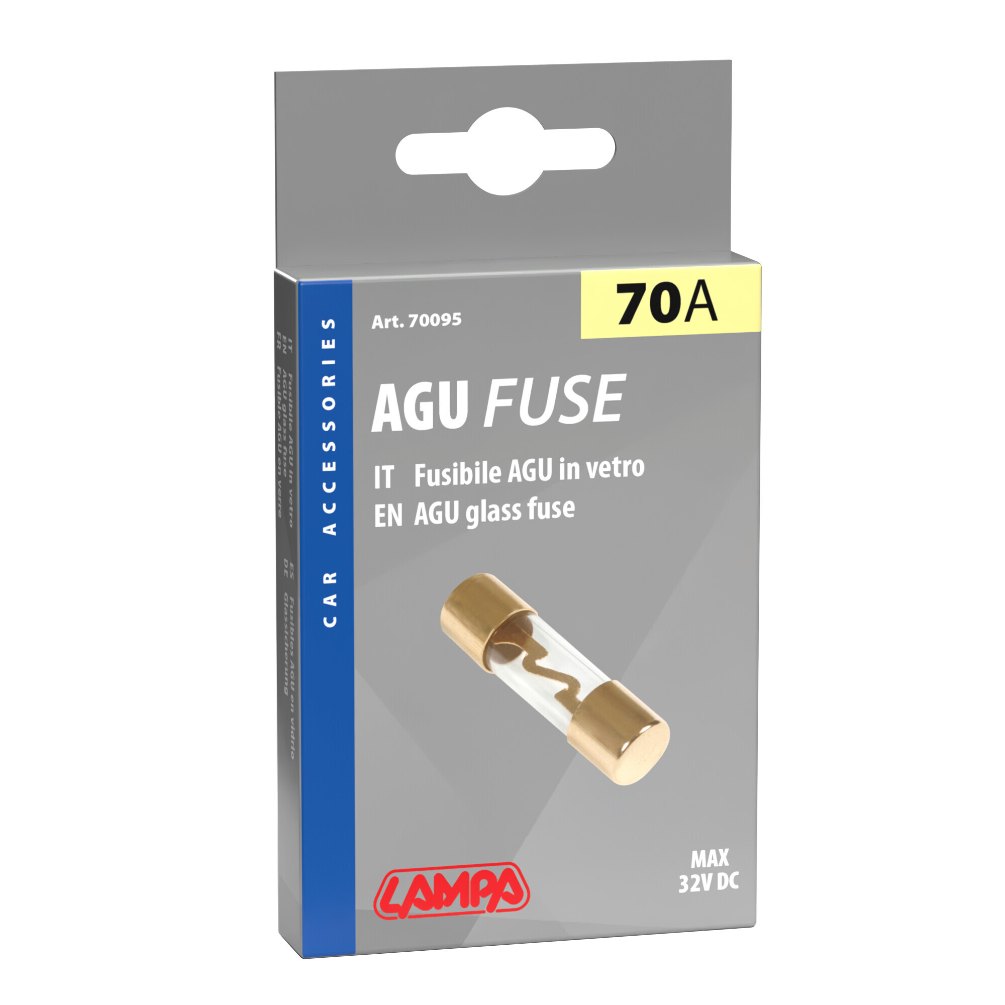 Fusibile AGU in vetro, 12/32V - 70A - immagine 2