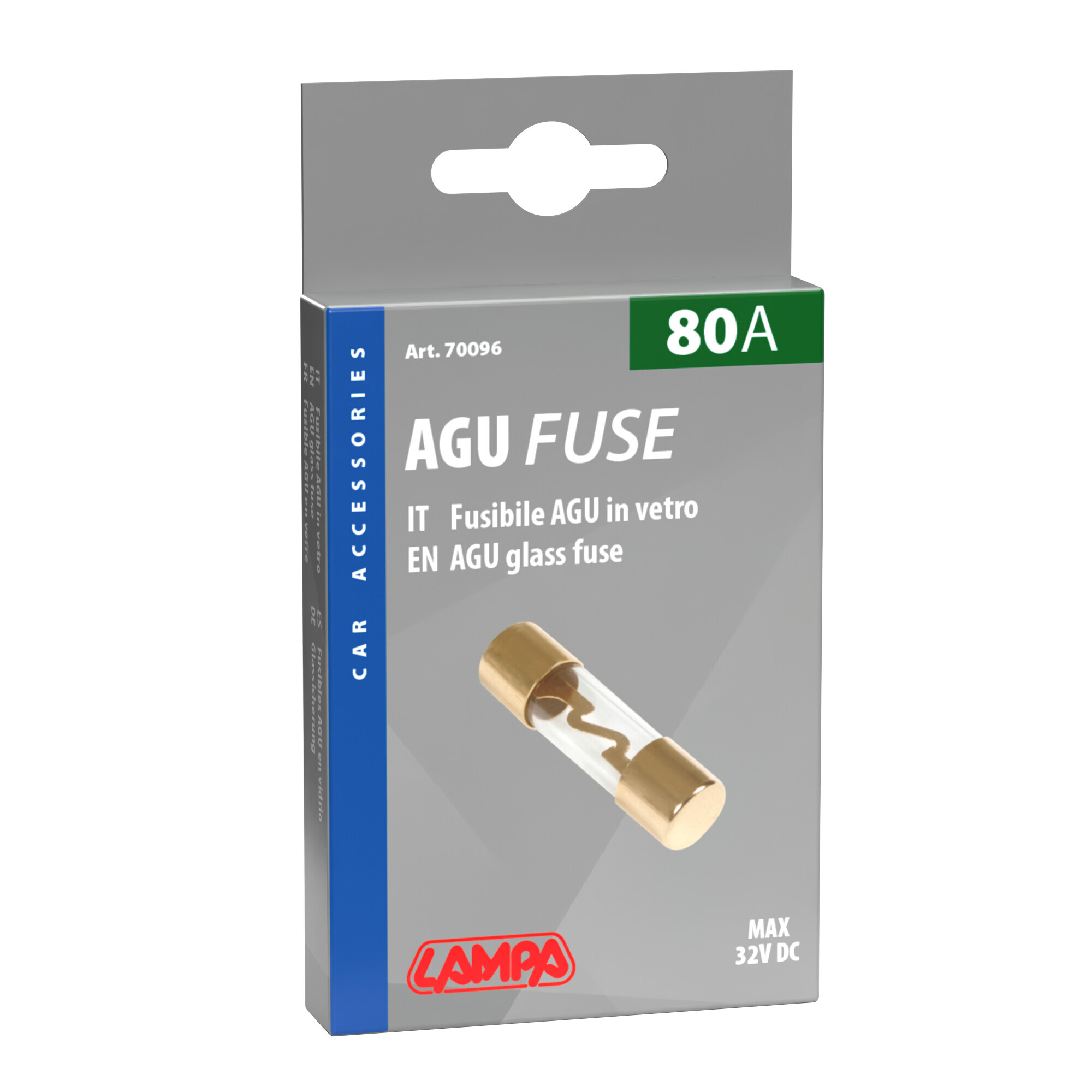 Fusibile AGU in vetro, 12/32V - 80A - immagine 2