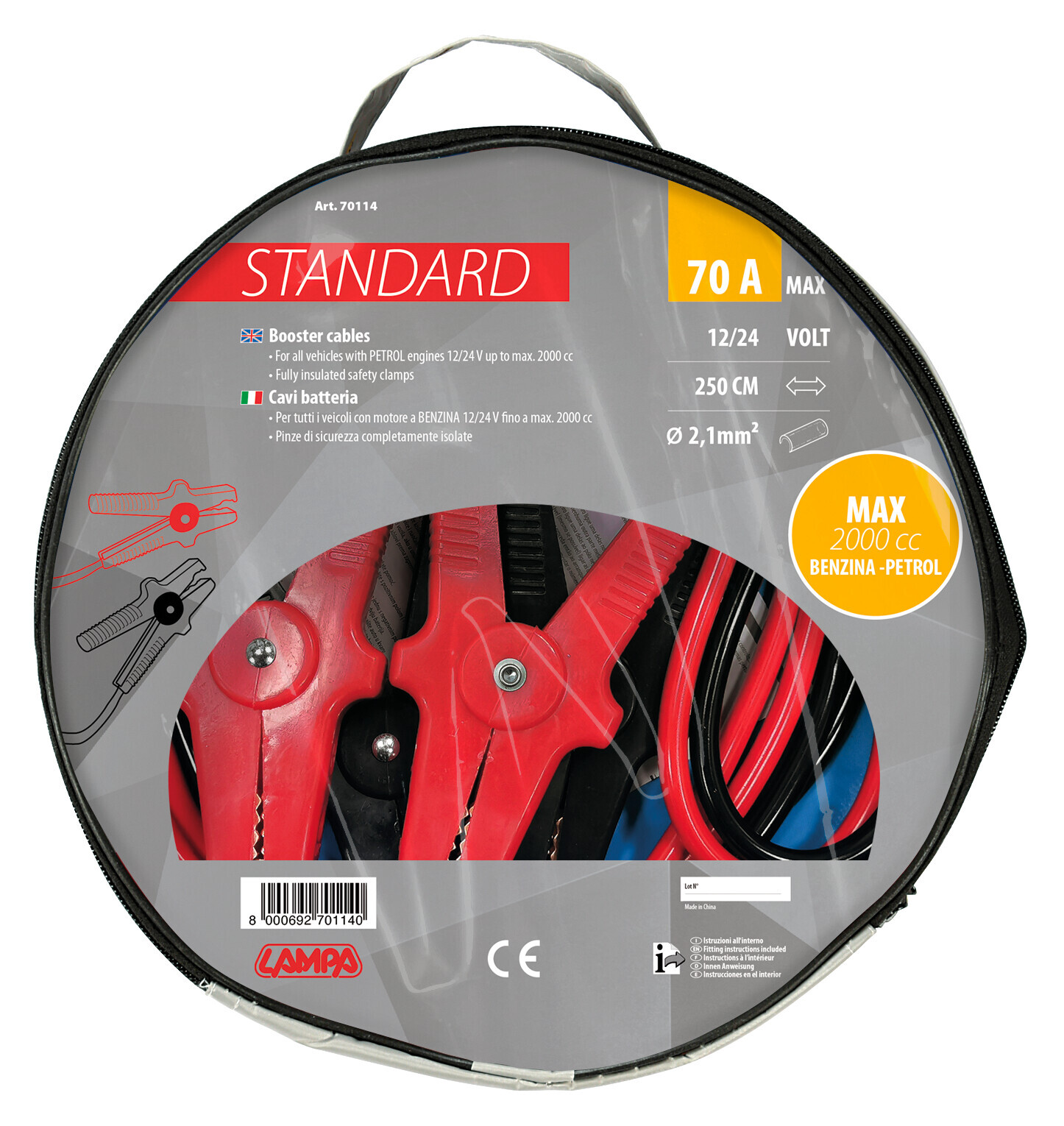 Cavi Batteria Standard - 250 cm - 70 A - 4,4 mm² - immagine 2