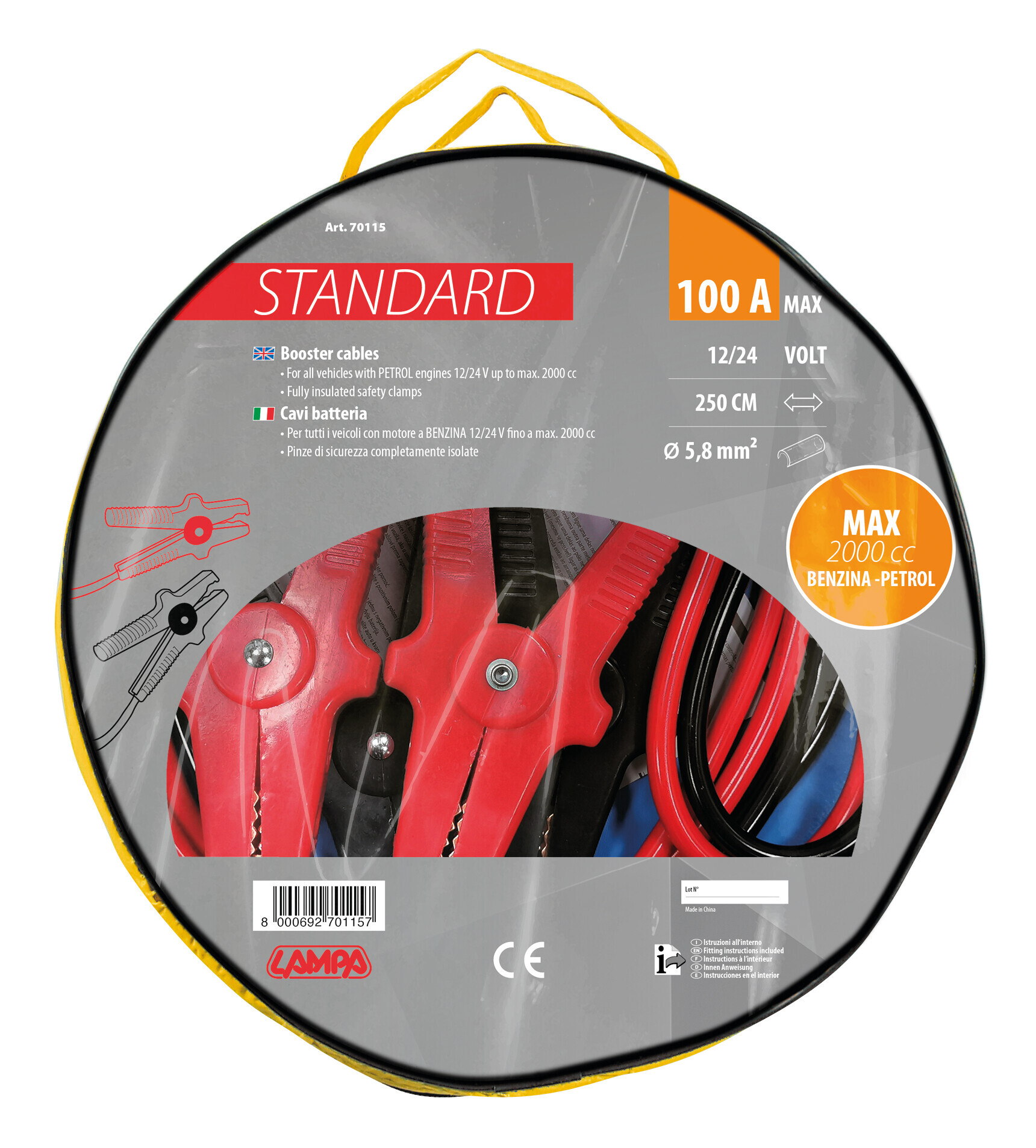Cavi Batteria Standard - 250 cm - 100 A - 5,8 mm² - immagine 2