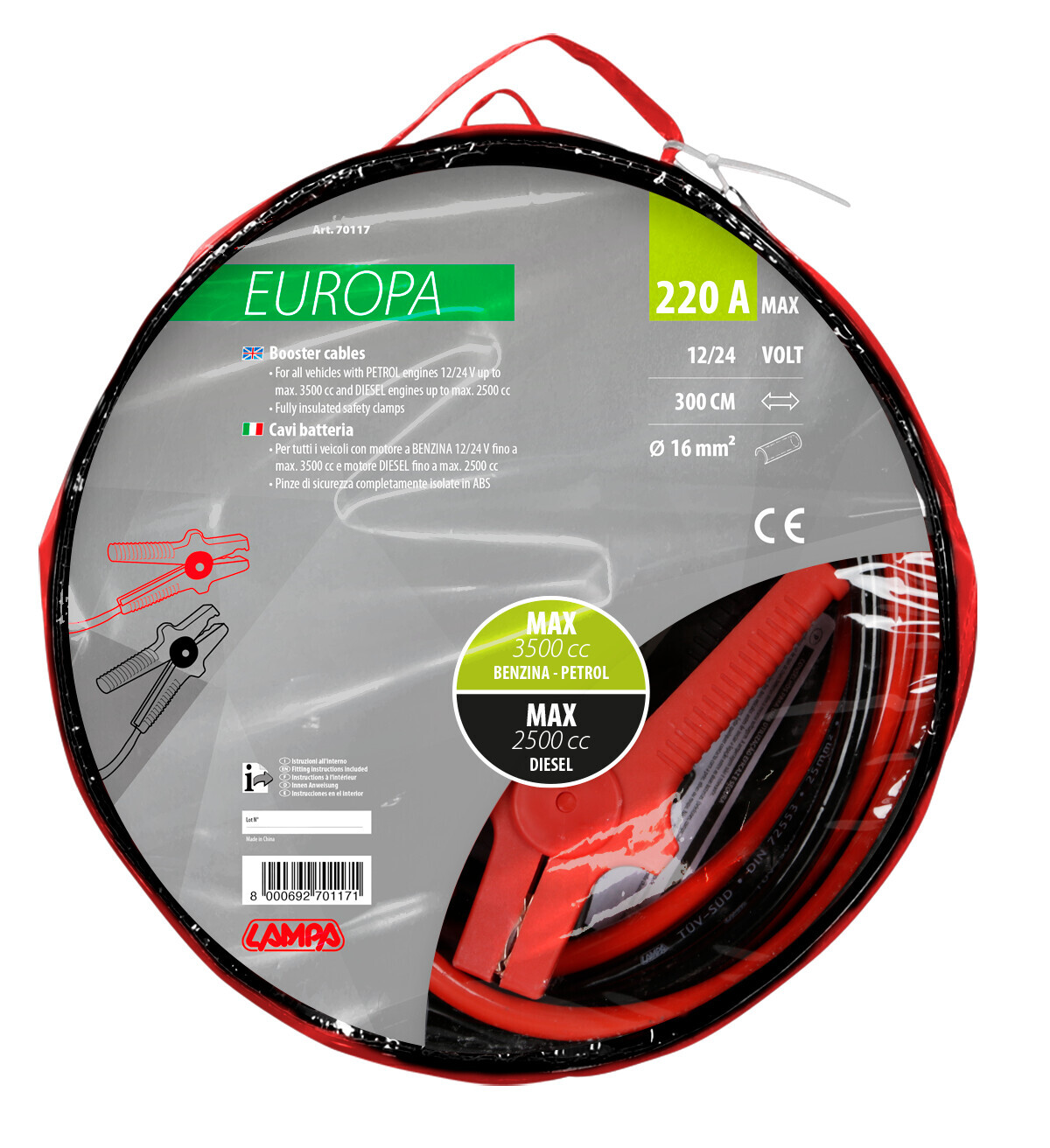 Cavi Batteria Europa - 300 cm - 220 A - 16 mm² - immagine 2