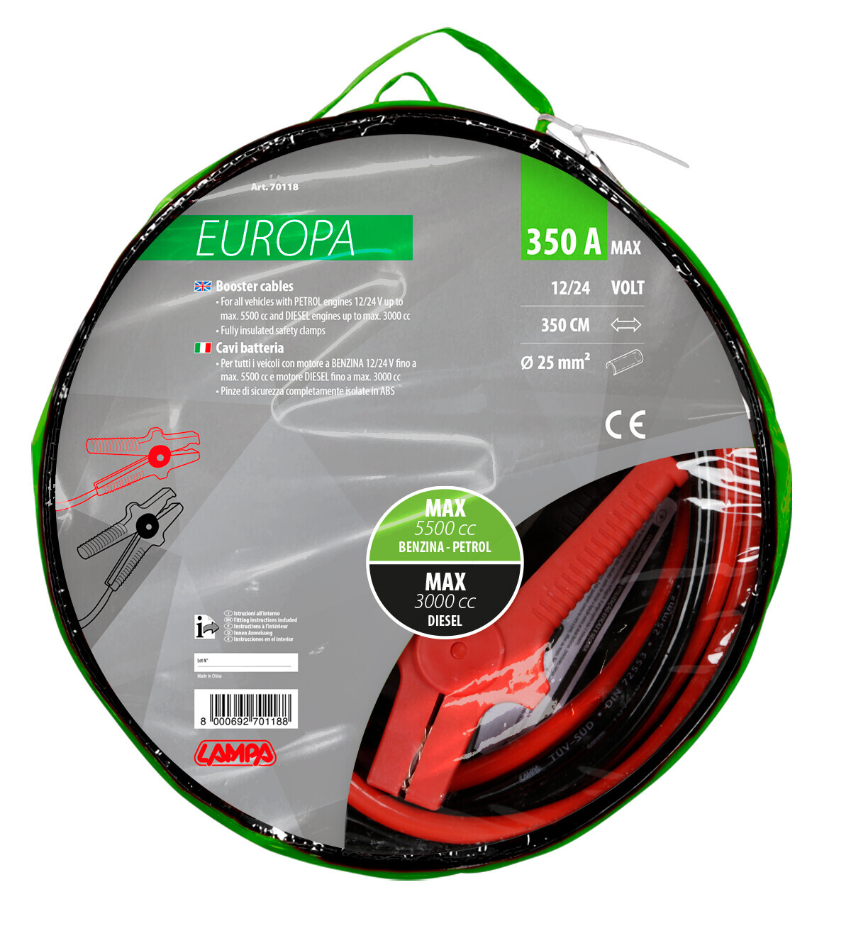 Cavi Batteria Europa - 350 cm - 350 A - 25 mm² - immagine 2