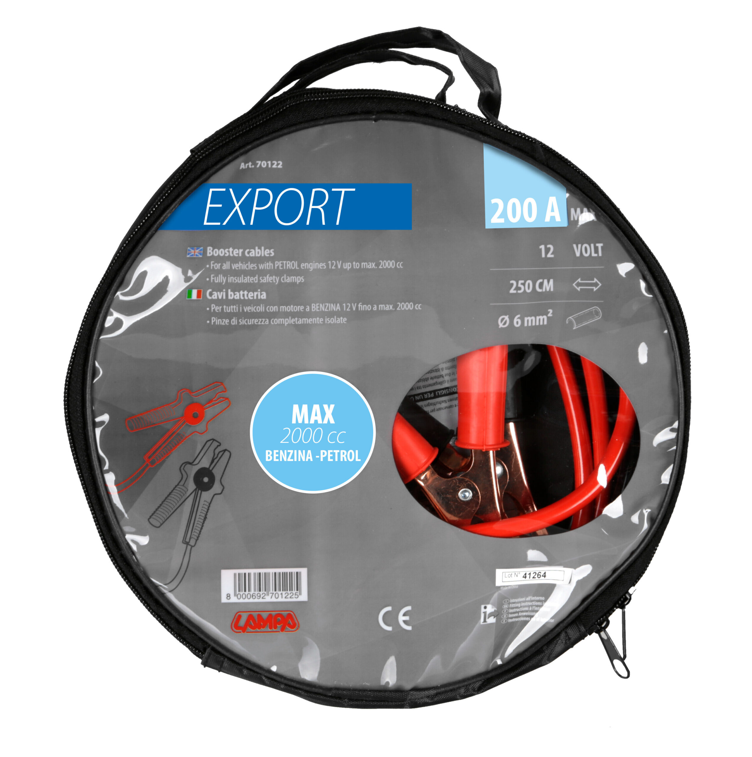Cavi batteria Export 12V - 250 cm - 200 A - 6 mm² - immagine 2