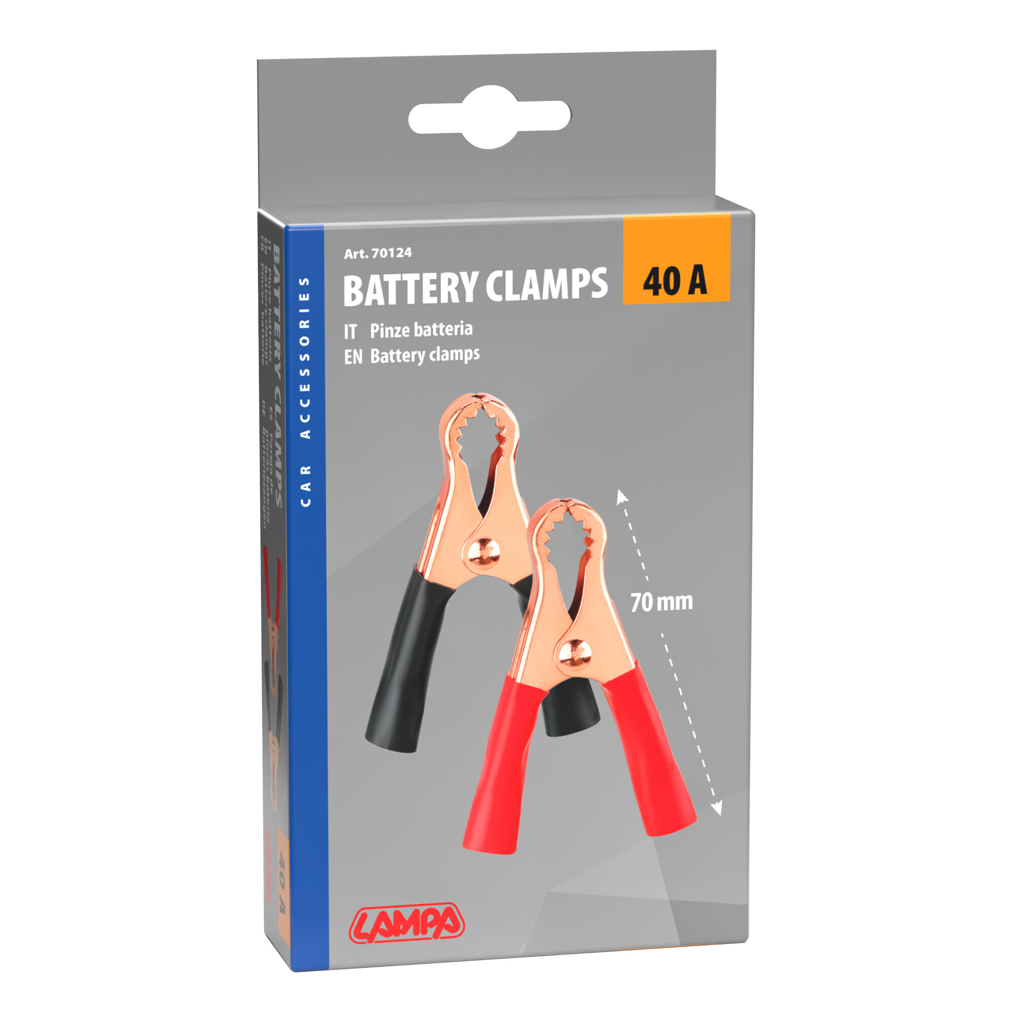 Coppia pinze batteria - 7 cm - 40A - immagine 2