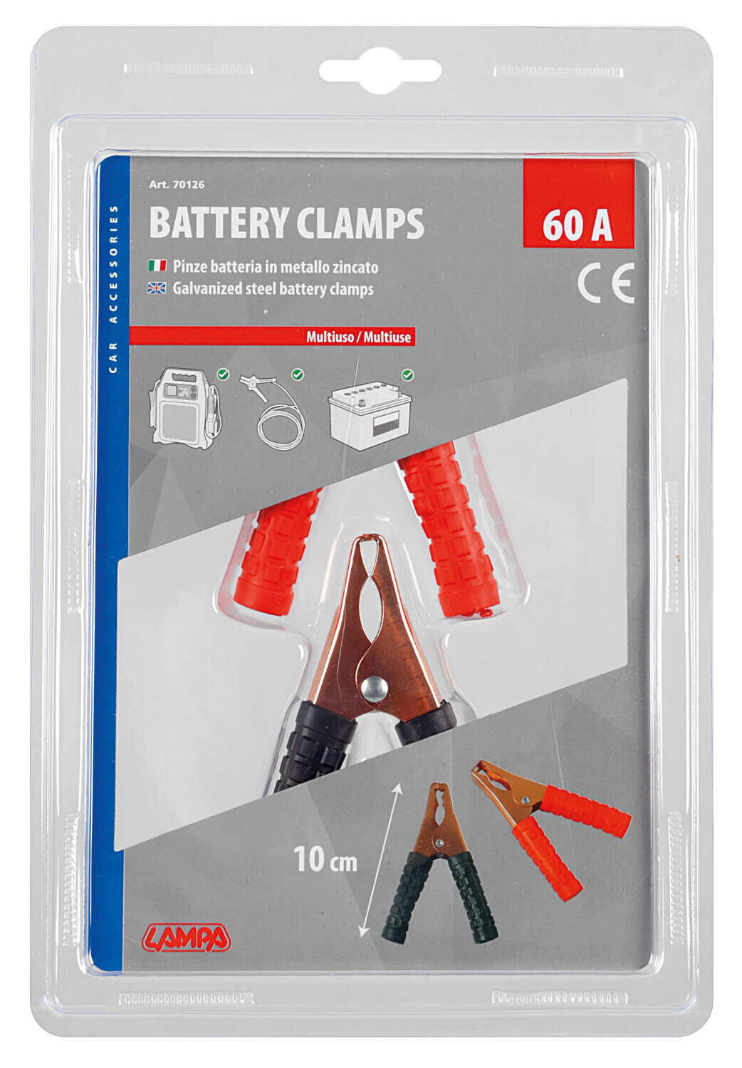 Coppia pinze batteria - 10 cm - 60A - immagine 2