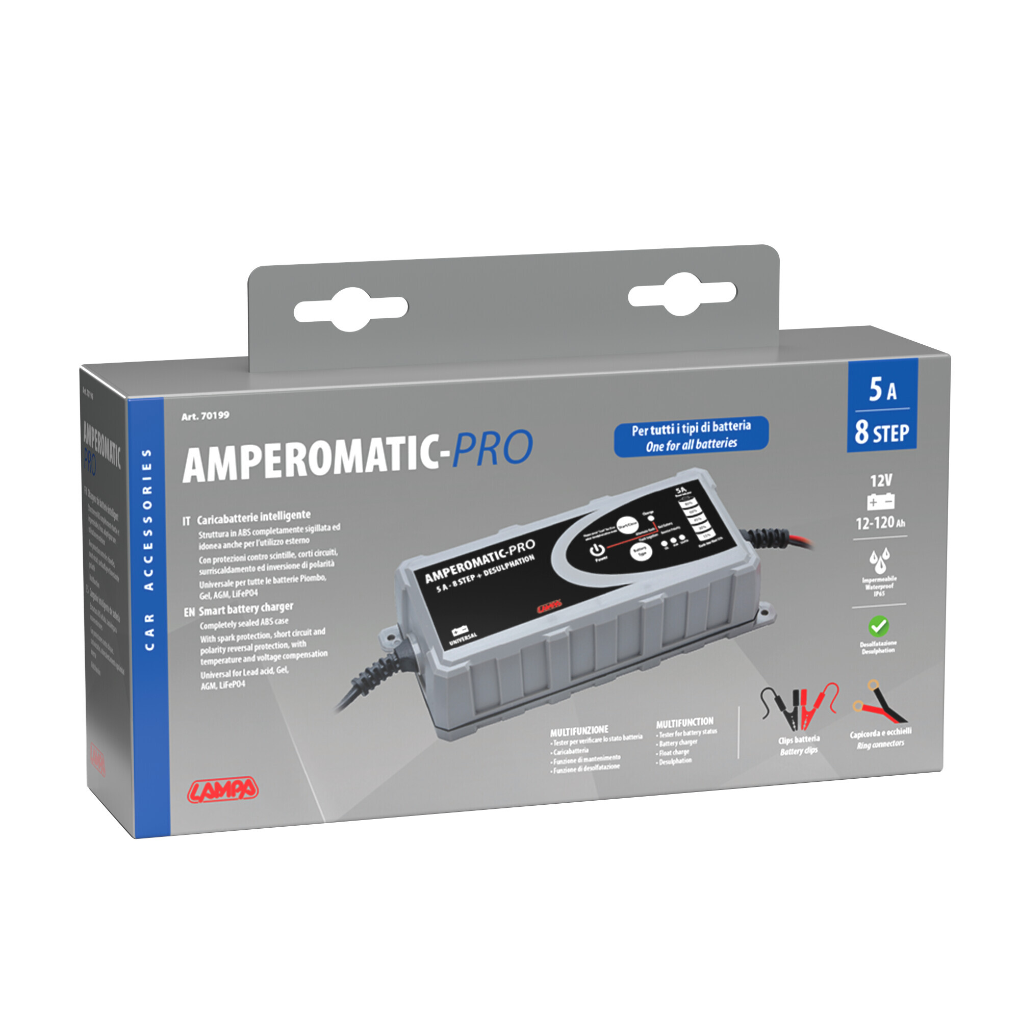Amperomatic Pro, caricabatteria intelligente, 12V - 5A - immagine 3