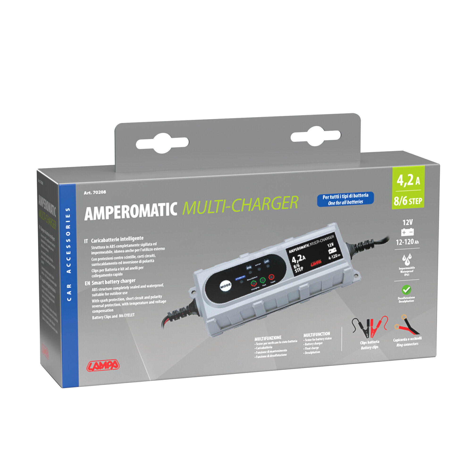 Amperomatic Multi-Charger, caricabatteria intelligente, 12V - 4,2A - immagine 4