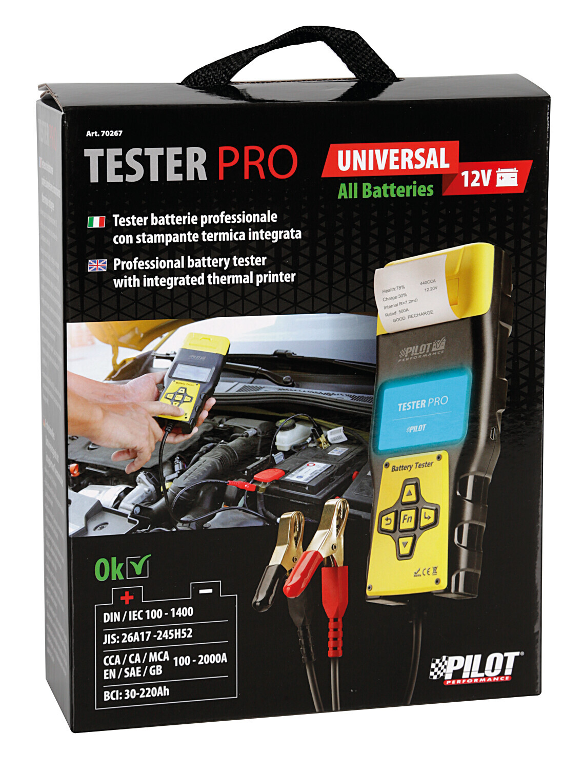 Tester-Pro, tester batterie professionale con stampante termica integrata - immagine 7