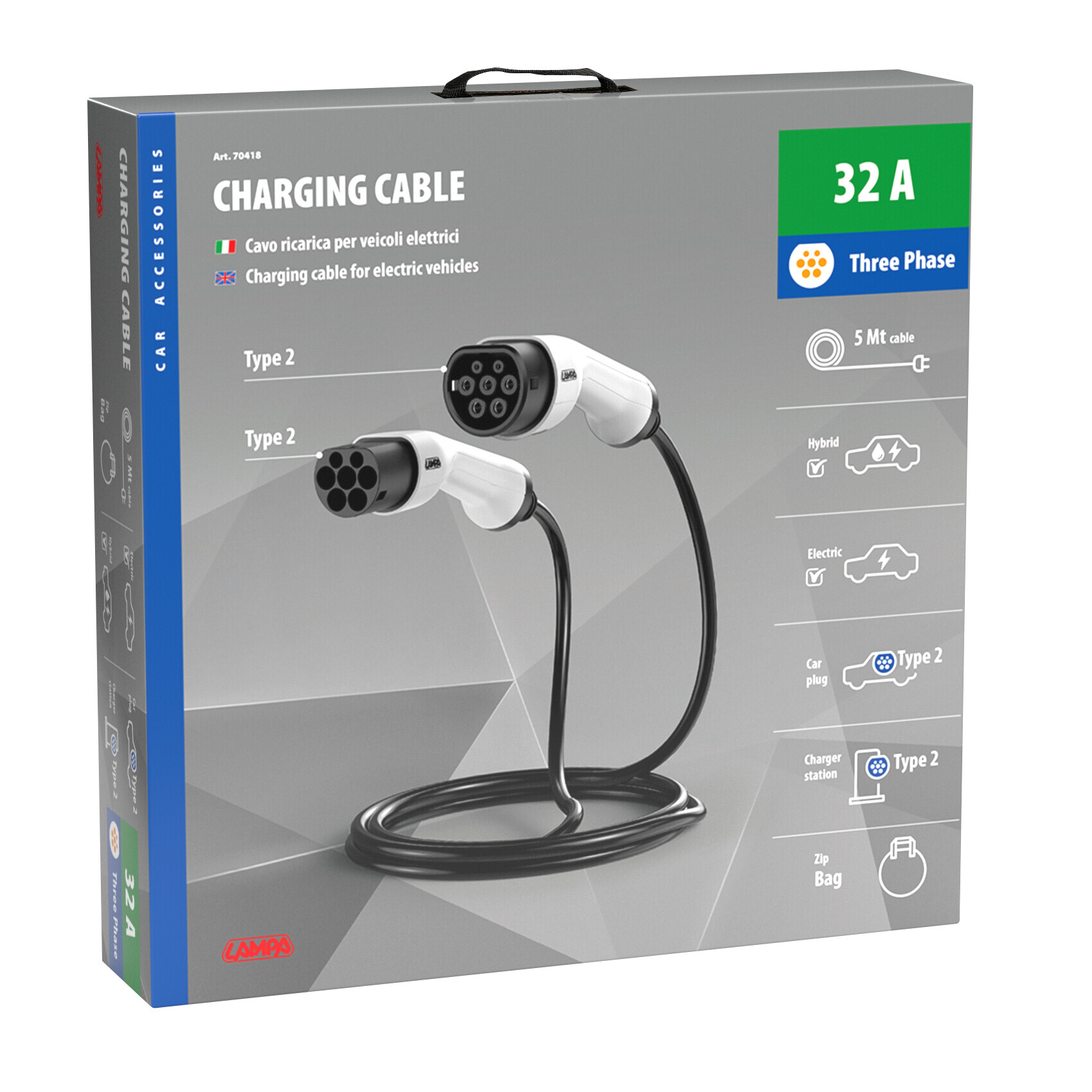 Cavo ricarica per veicoli elettrici - Trifase - 32A - immagine 18