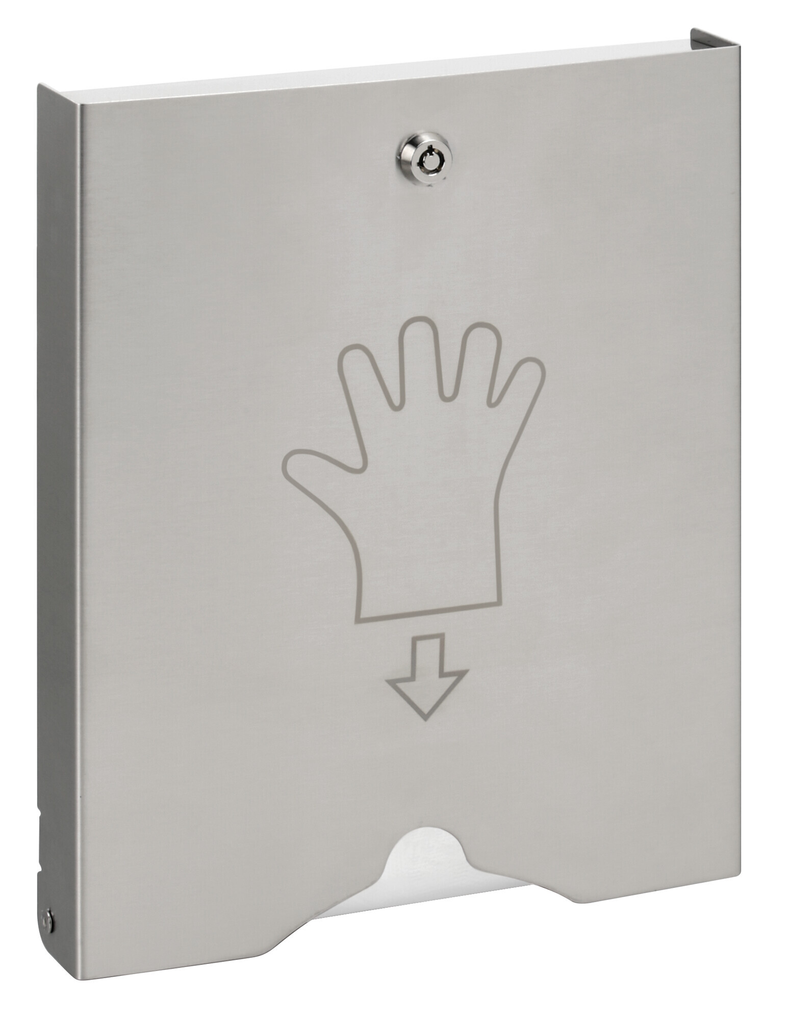 Dispenser in acciaio inox con serratura per guanti monouso - immagine 3