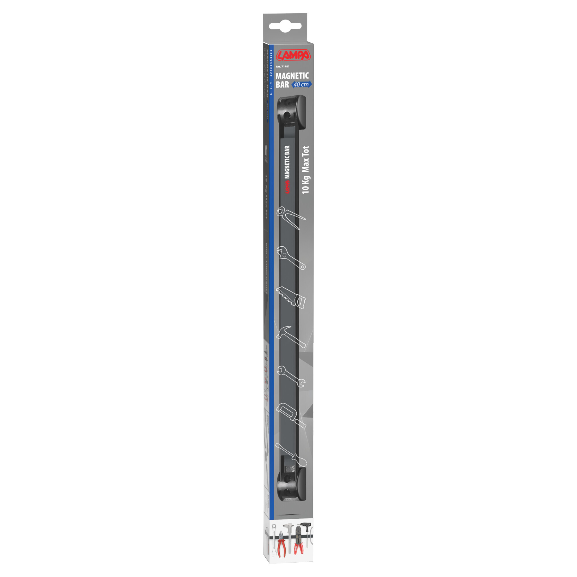 Barra magnetica porta attrezzi - 40 cm - 10 kg max - immagine 5