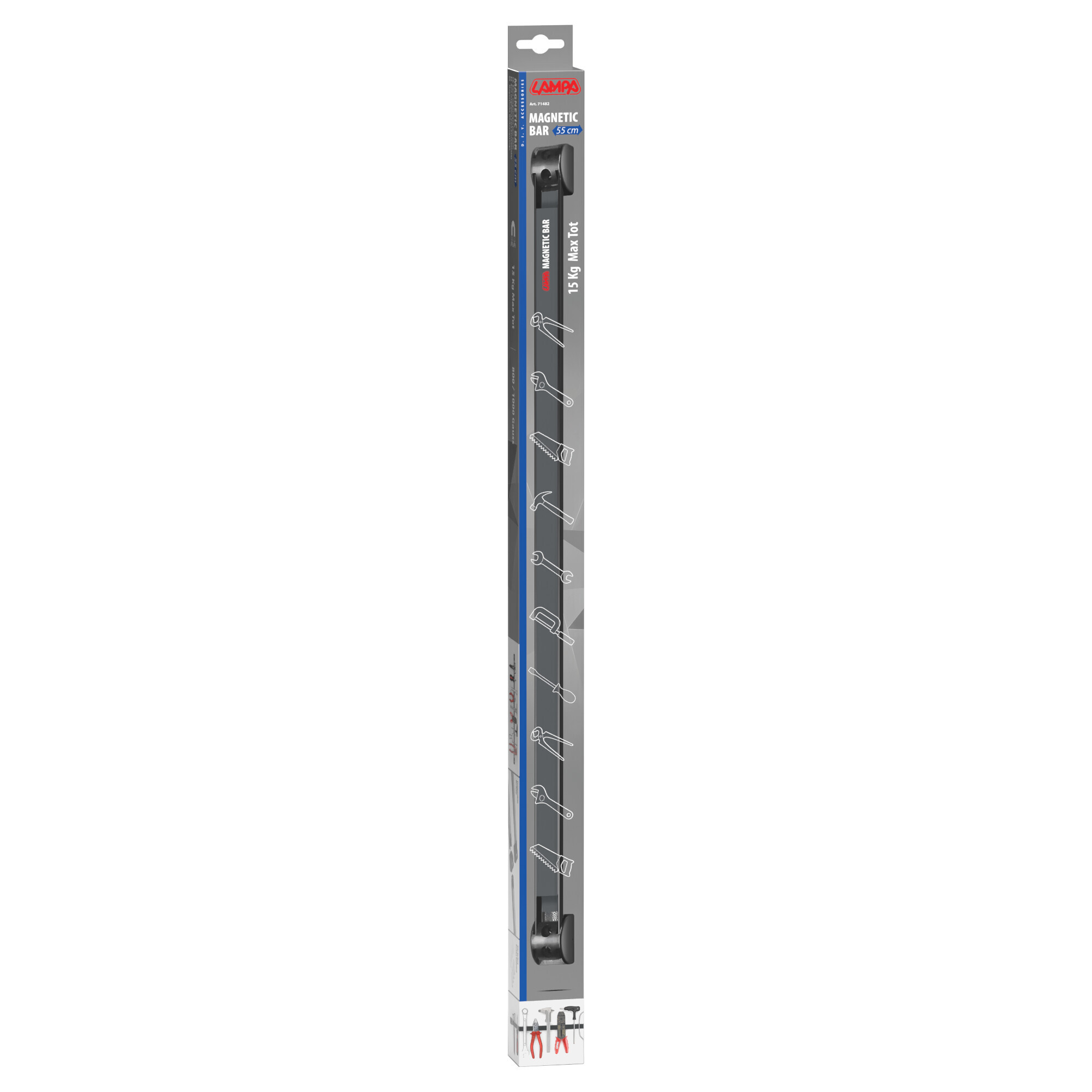 Barra magnetica porta attrezzi - 55 cm - 15 kg max - immagine 5