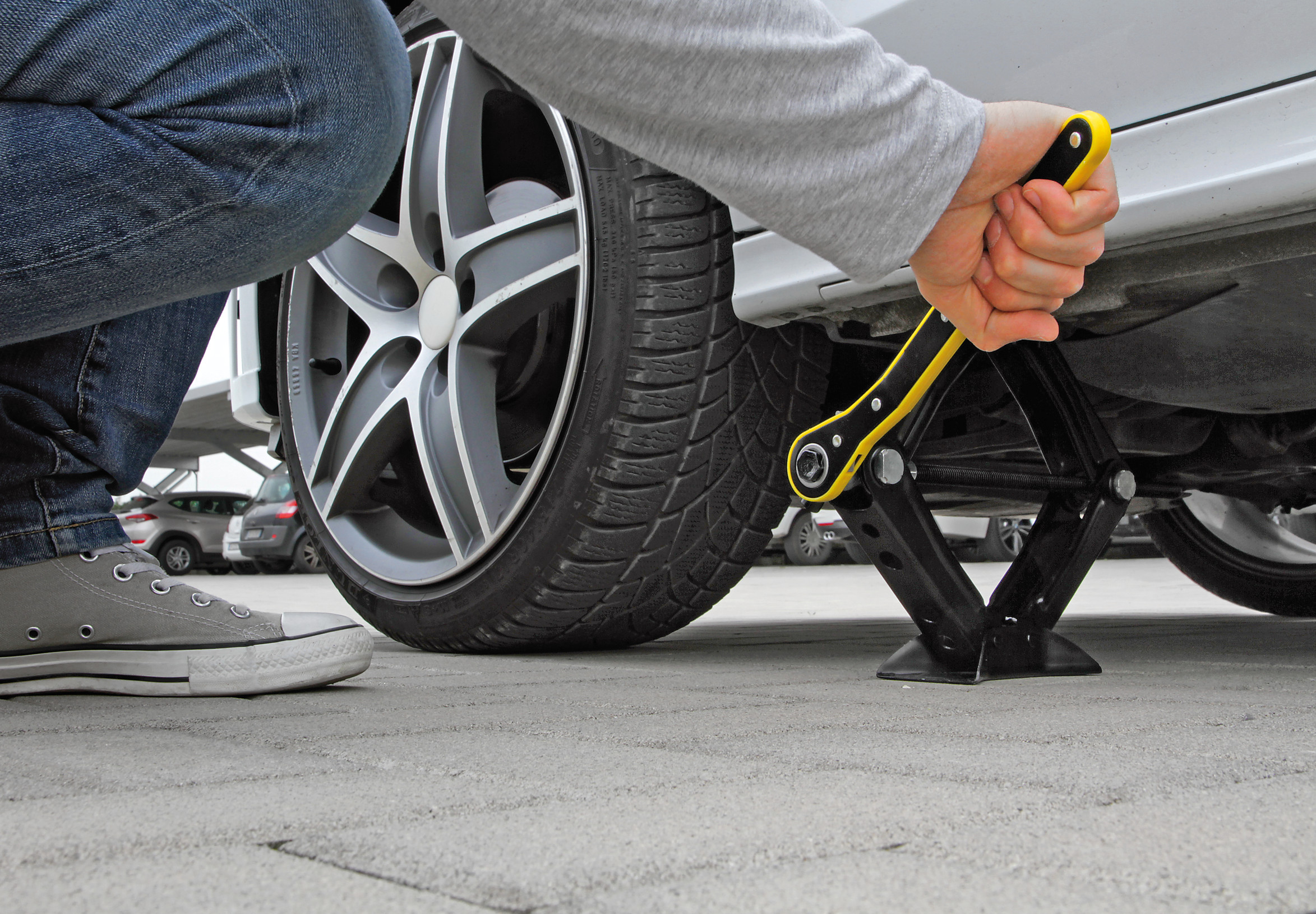 Cric a pantografo con cricchetto - 1.000 kg - immagine 4