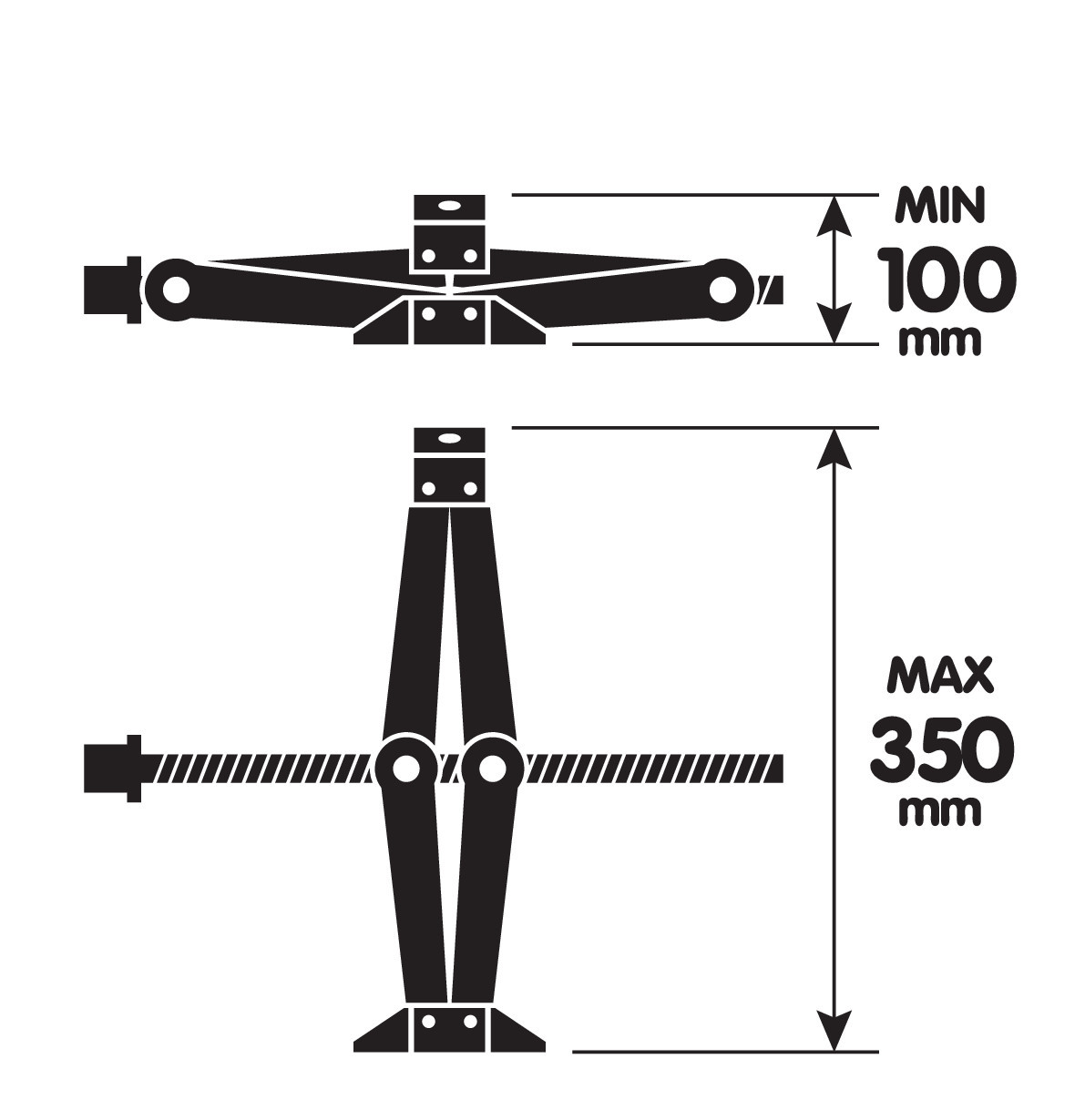 Cric a pantografo con cricchetto - 1.000 kg - immagine 5