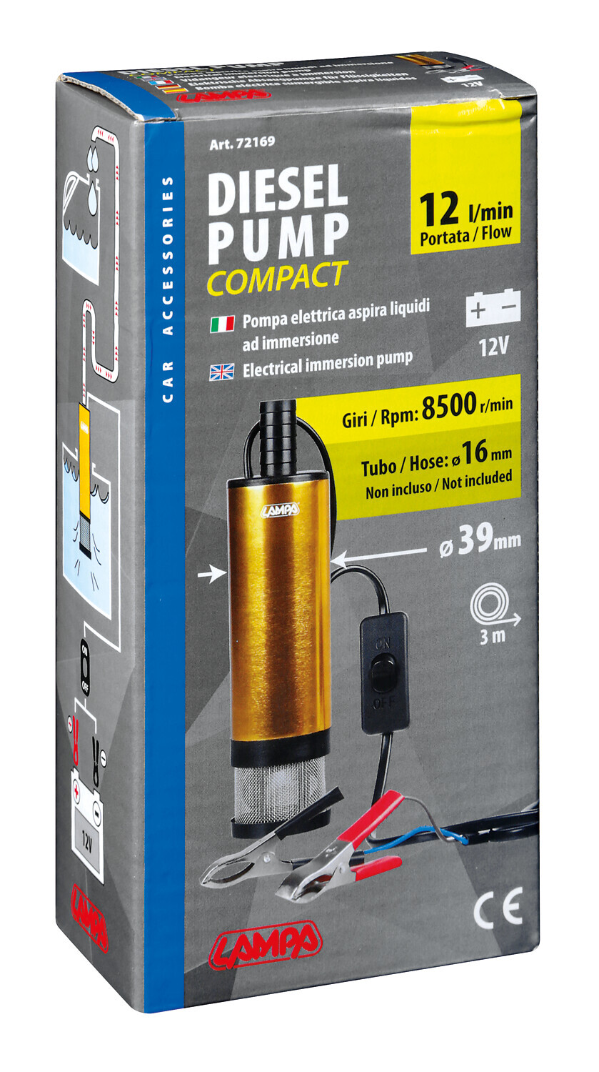 Pompa aspira liquidi elettrica ad immersione, 12V - 12 L/min - immagine 5