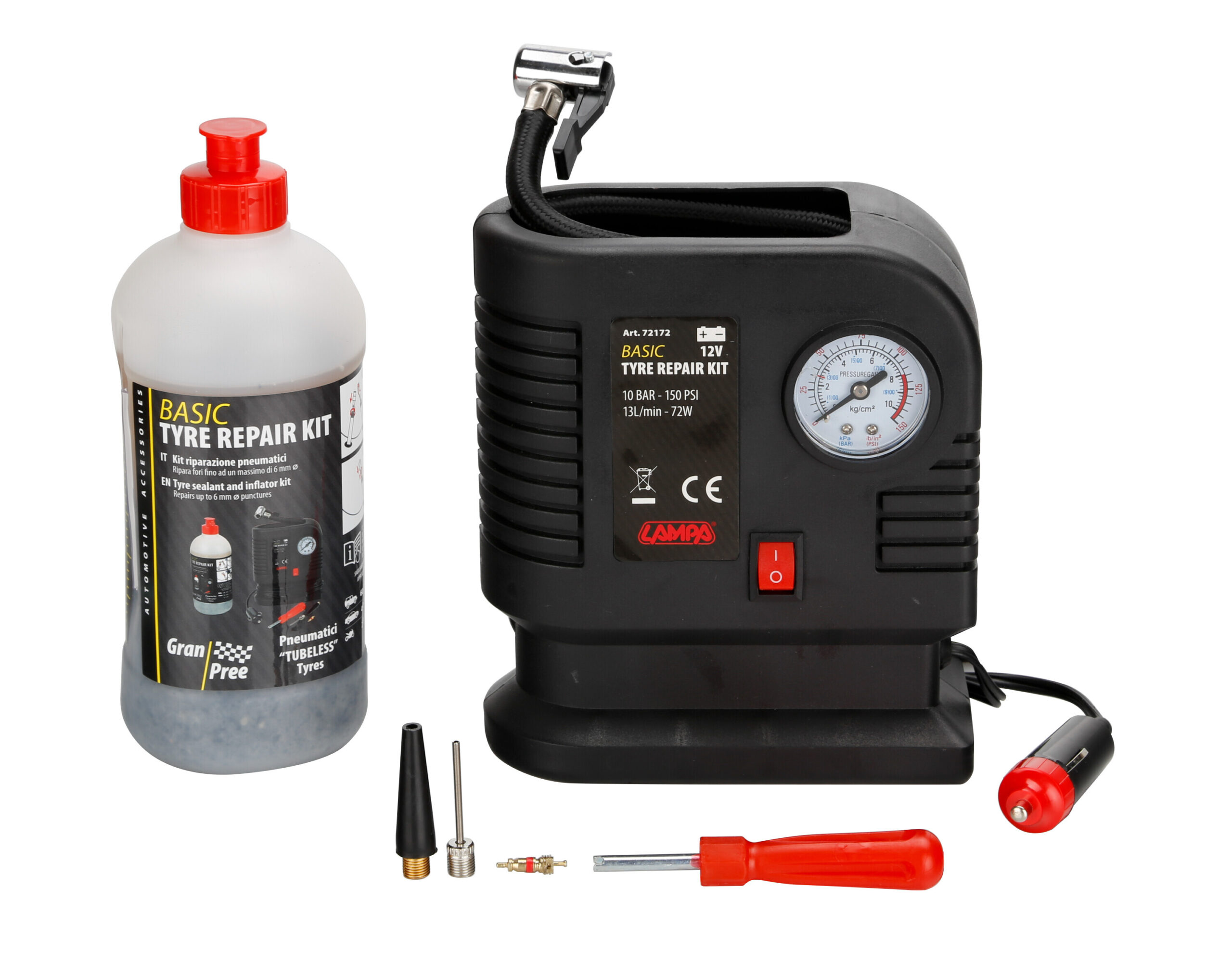 Gran Pree, kit riparazione pneumatici