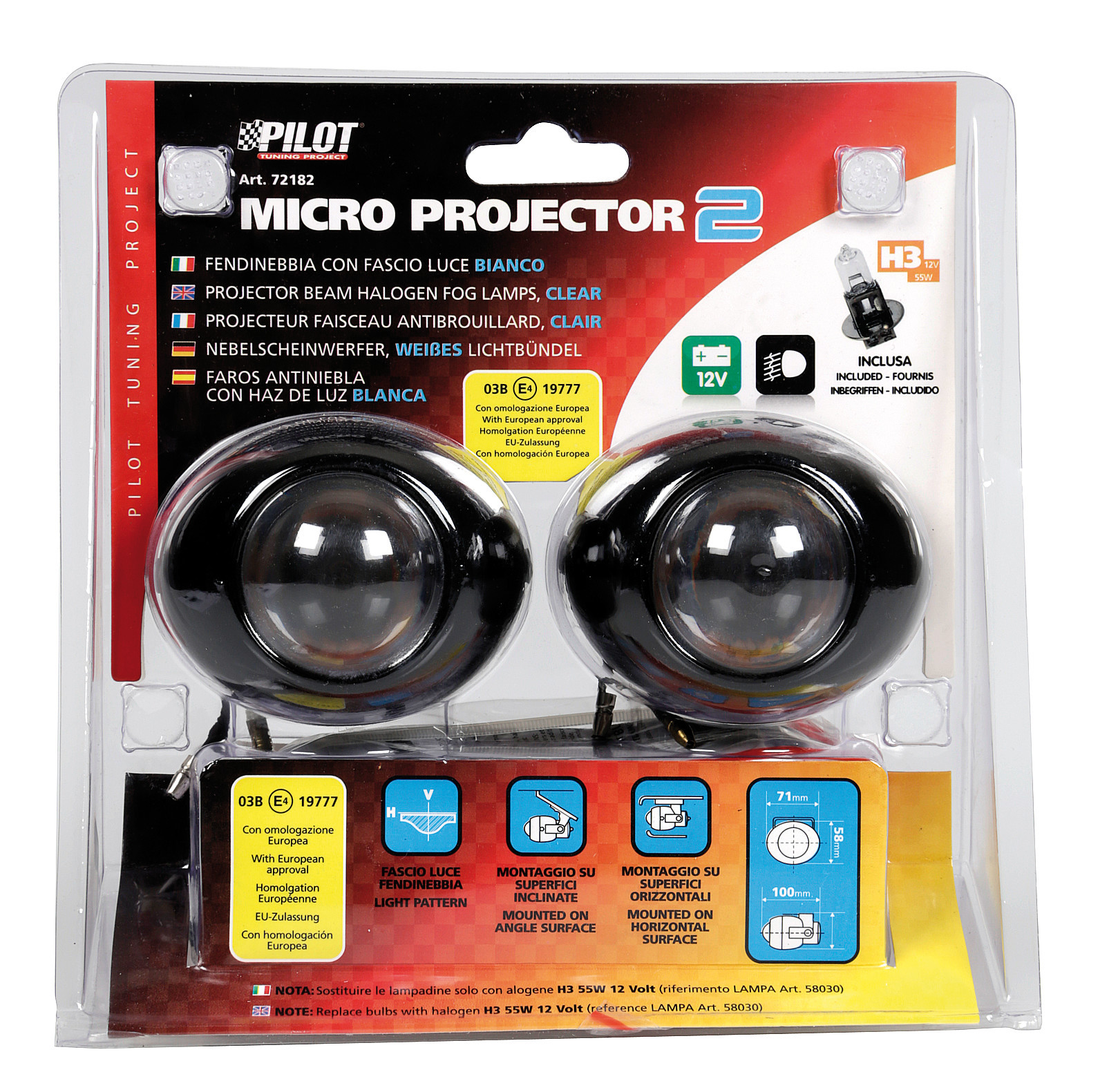 Micro-Projector 2, kit fari fendinebbia - Bianco - immagine 4