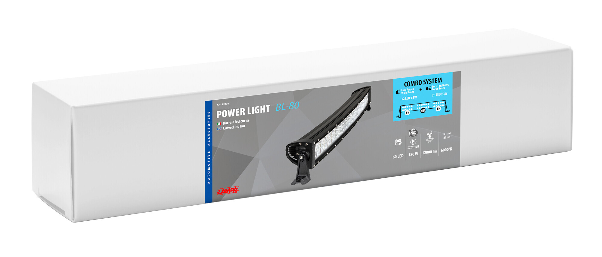 Barra a Led con struttura curva in alluminio, 12/24V - 80 cm - immagine 5