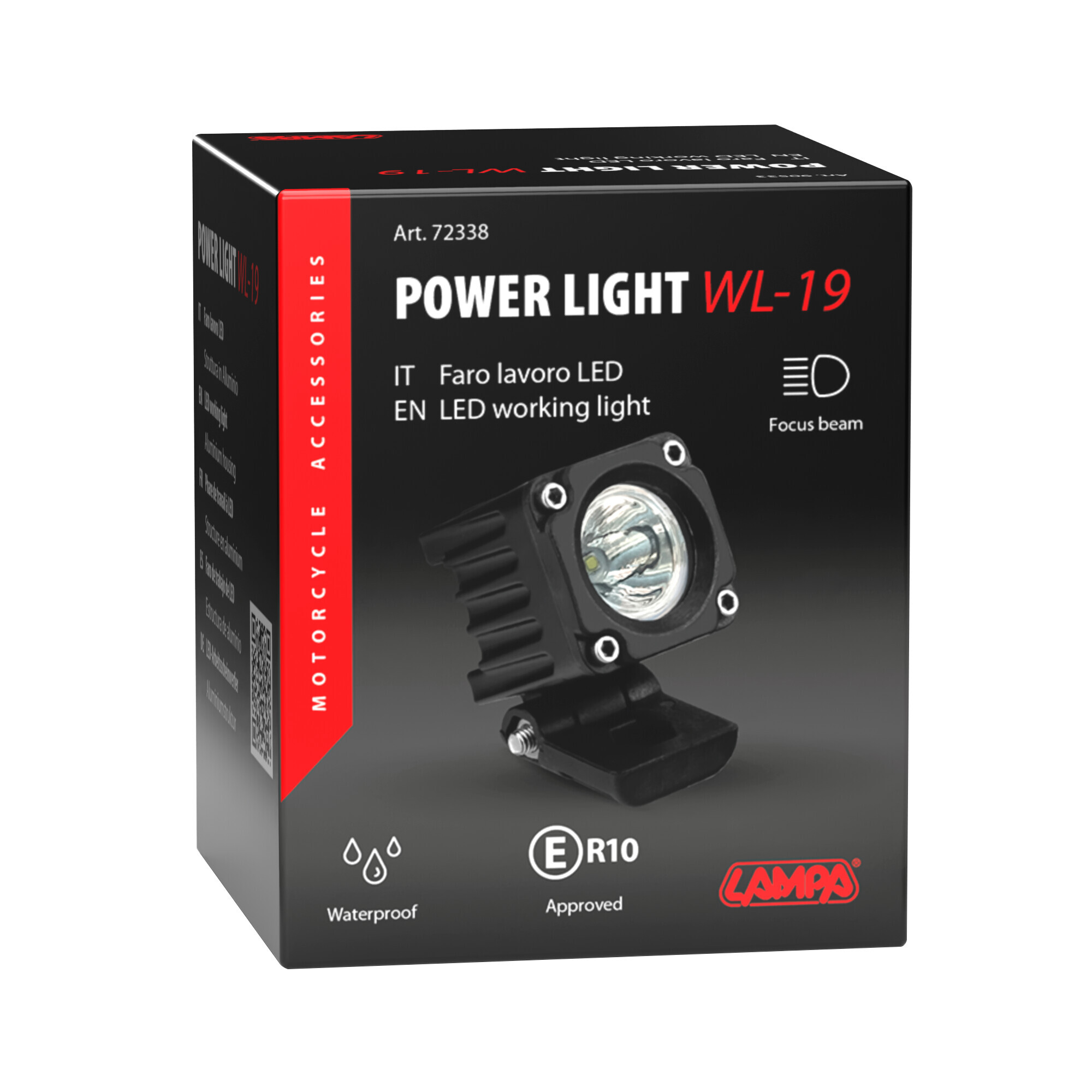 WL-19, faro ausiliario a 1 Led - 12/24V - Luce focalizzata - Bianco - immagine 8