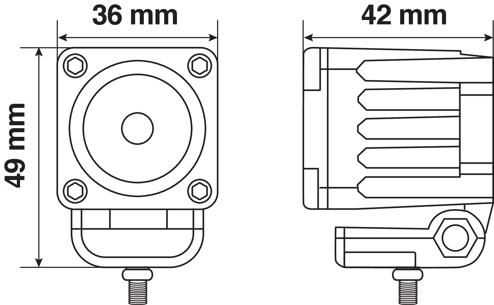 WL-19, faro ausiliario a 1 Led - 12/24V - Luce focalizzata - Bianco - immagine 7