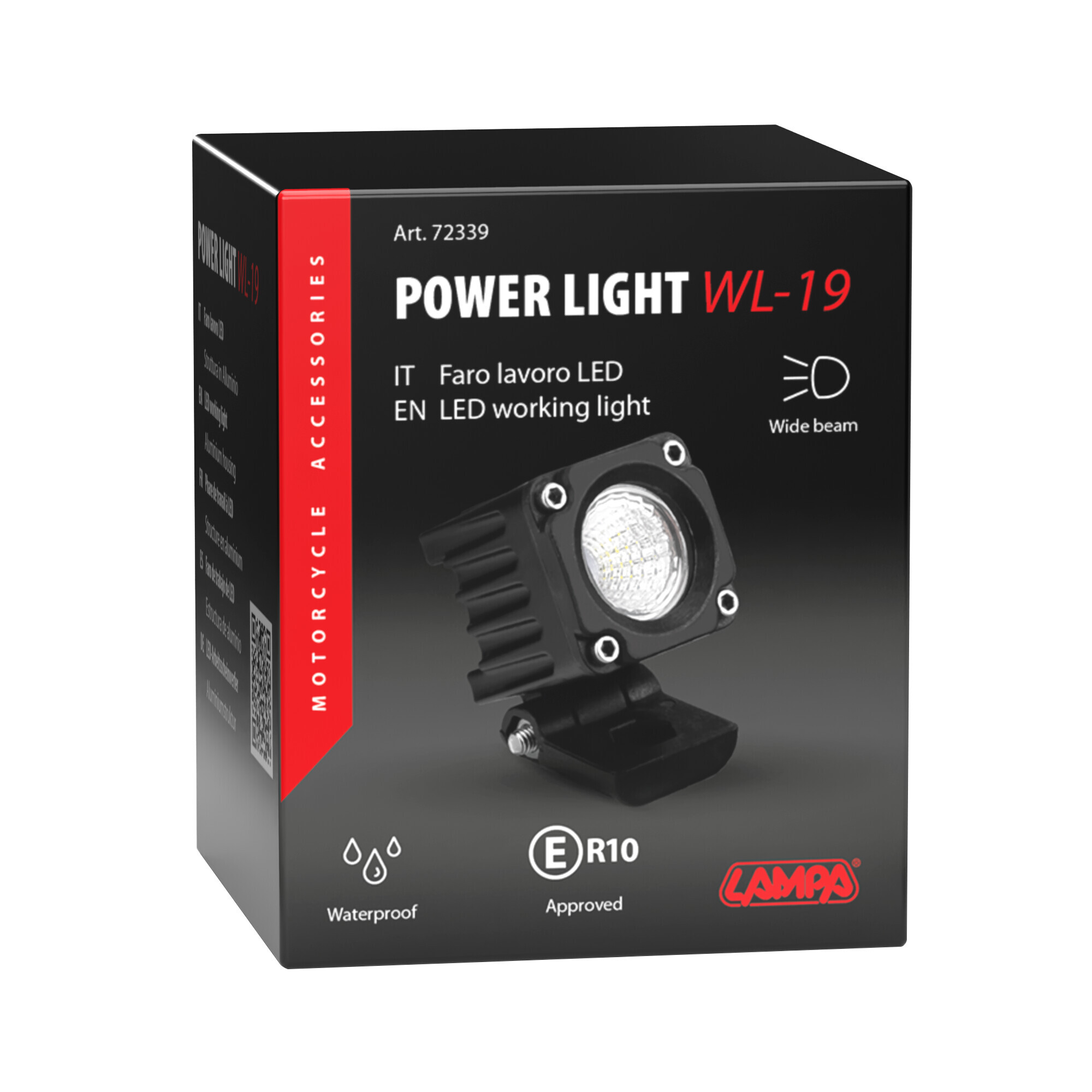 WL-19, faro ausiliario a 1 Led - 12/24V - Luce ampia - Bianco - immagine 5