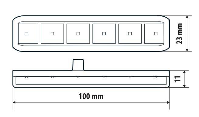 Luce di segnalazione multifunzione flessibile a 6 Led, 12/24V - Arancio - immagine 5