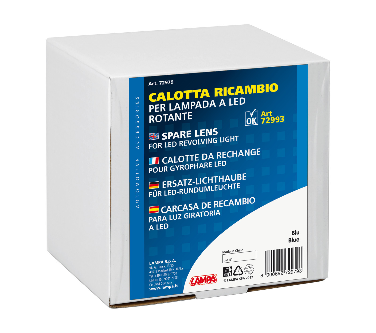 Calotta ricambio per luce di segnalazione art. 72993 - Blu - immagine 2