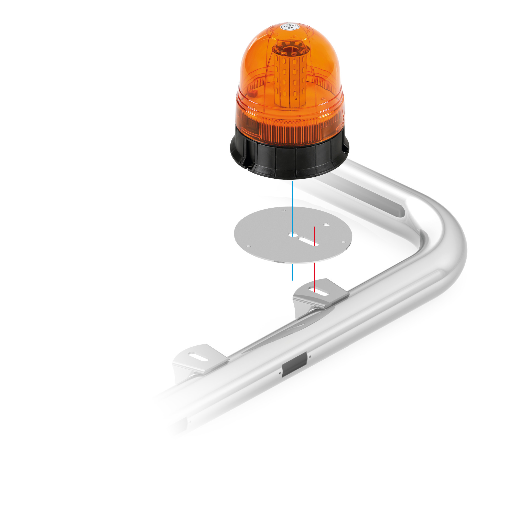 Staffa rotonda per lampade rotanti - Ø 145 mm - immagine 2