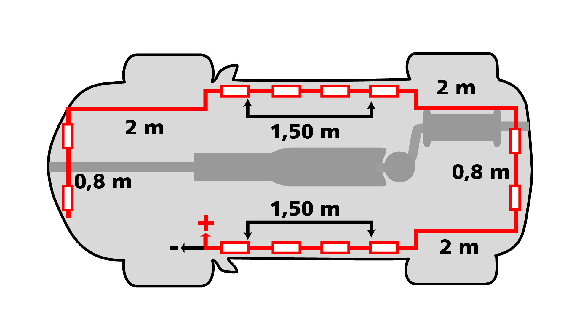 Hyper-Led Set 12x3, strisce decorative a led - 12V - Rosso - immagine 4
