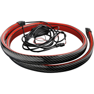 Spoiler carbon-look adesivo con integrata striscia luminosa a led rossi - 120 cm - 12V