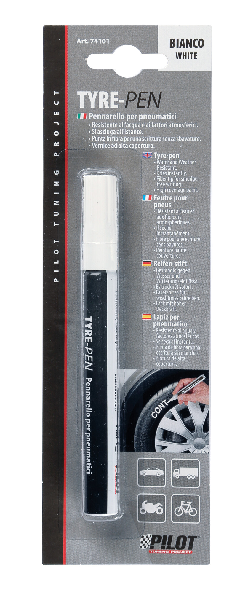 Pennarello per pneumatici - Bianco - immagine 3